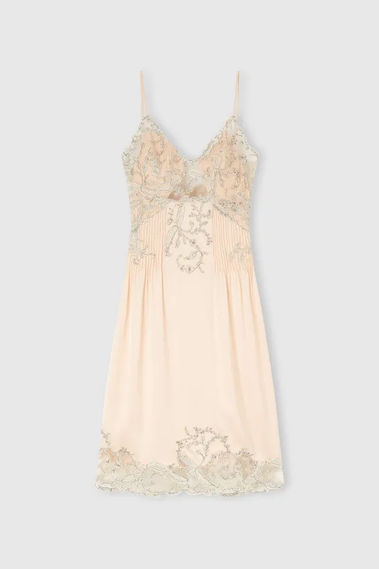 Midi Lingerie-Style Dress in Tulle and Rebrodé Lace sold by Ermanno Scervino