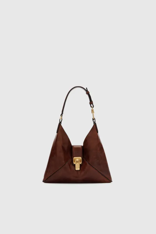 Mini vintage-effect vegan leather hobo bag made by Ermanno Scervino