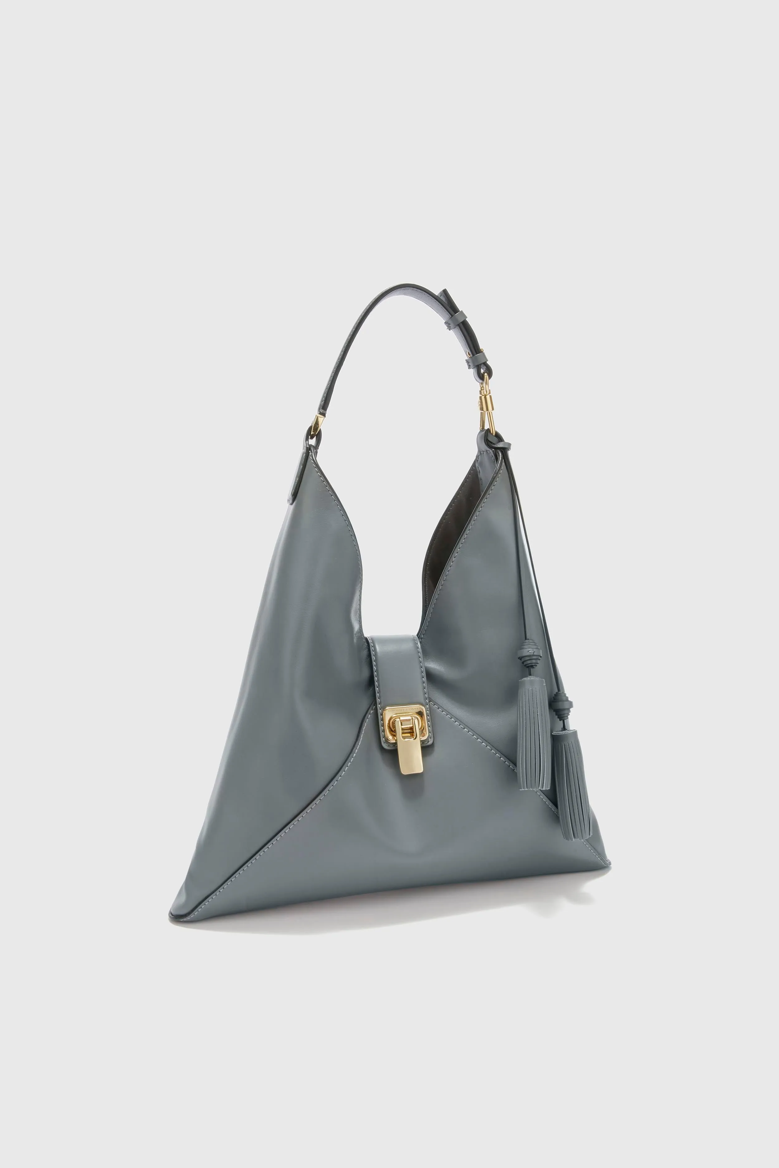 Dark grey smooth calfskin hobo bag sold by Ermanno Scervino product image thumbnail 3
