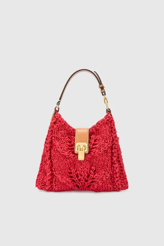 Mini red hobo bag made by Ermanno Scervino