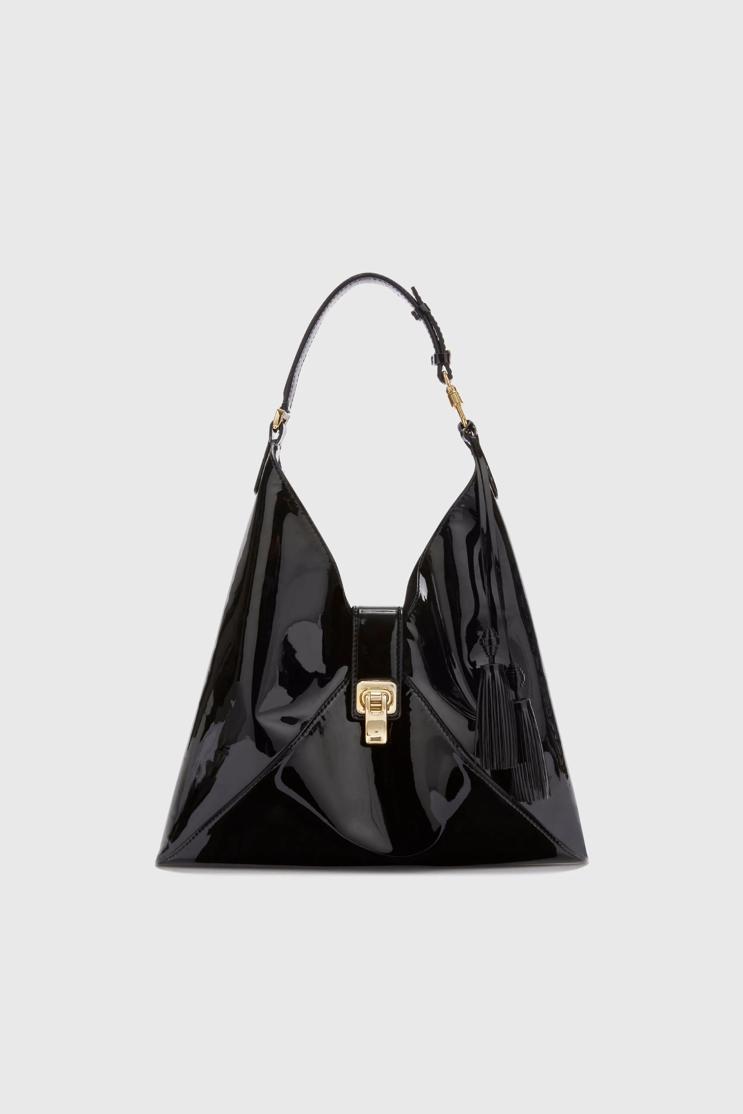 Soft glossy patent leather hobo bag sold by Ermanno Scervino