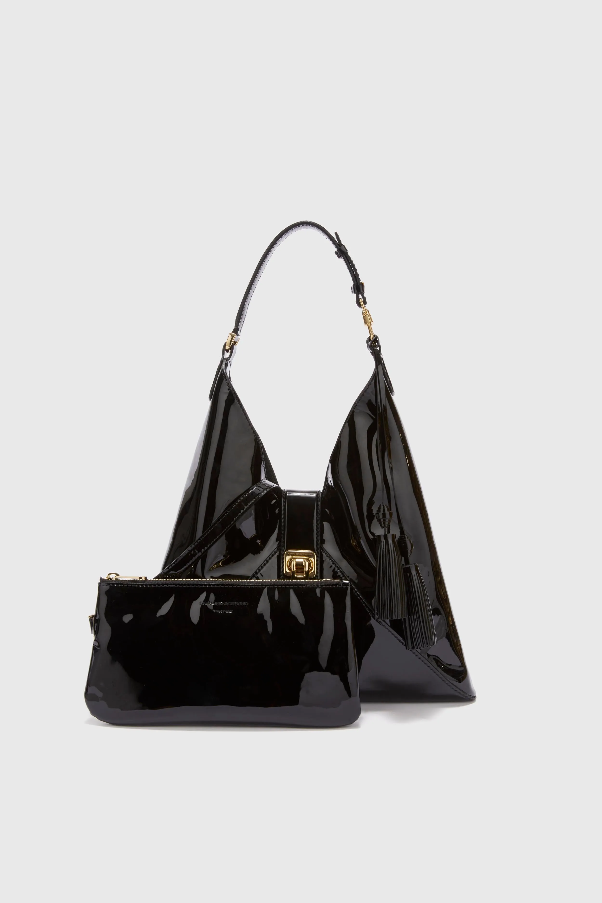 Soft glossy patent leather hobo bag sold by Ermanno Scervino product image thumbnail 4