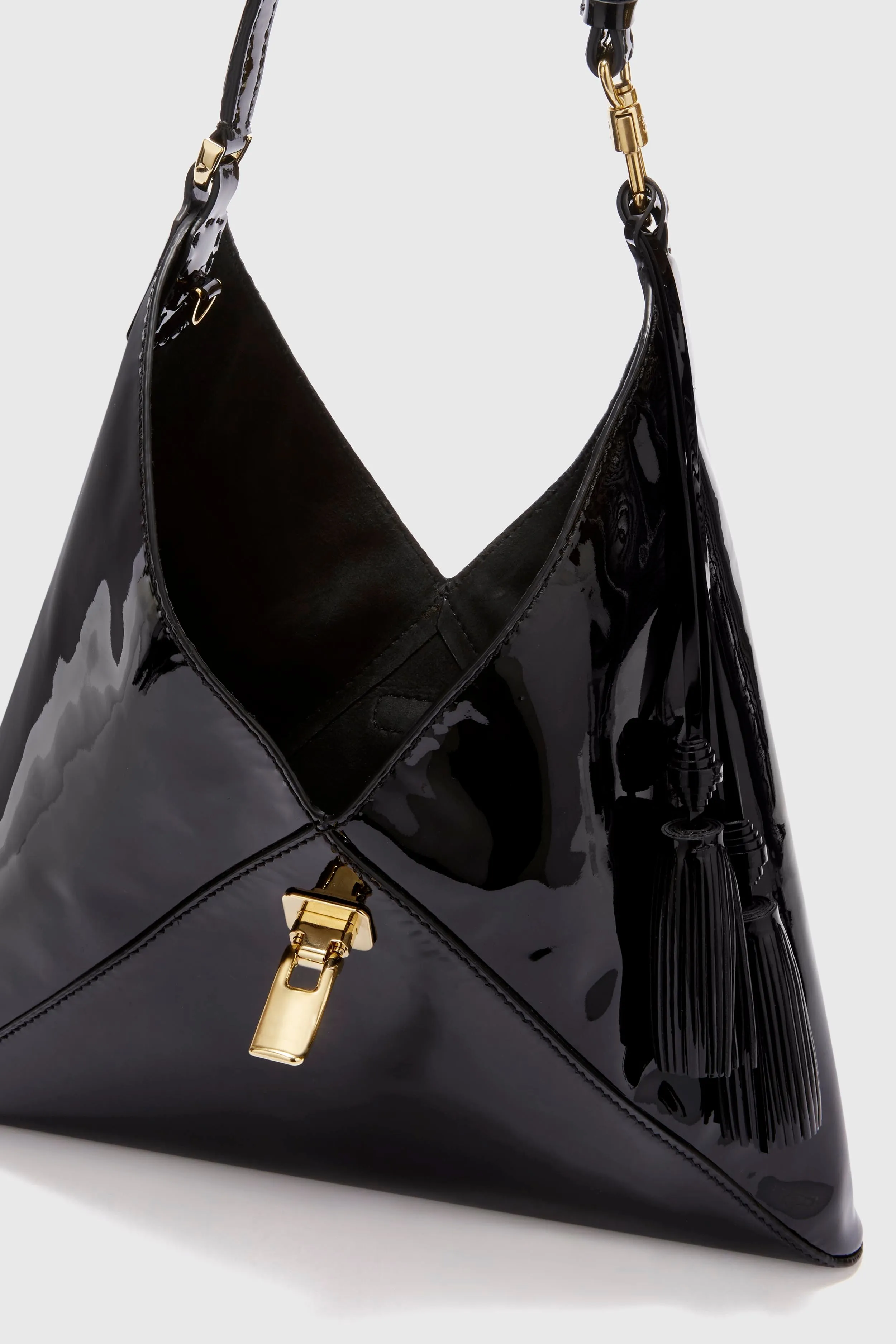 Soft glossy patent leather hobo bag sold by Ermanno Scervino product image thumbnail 5