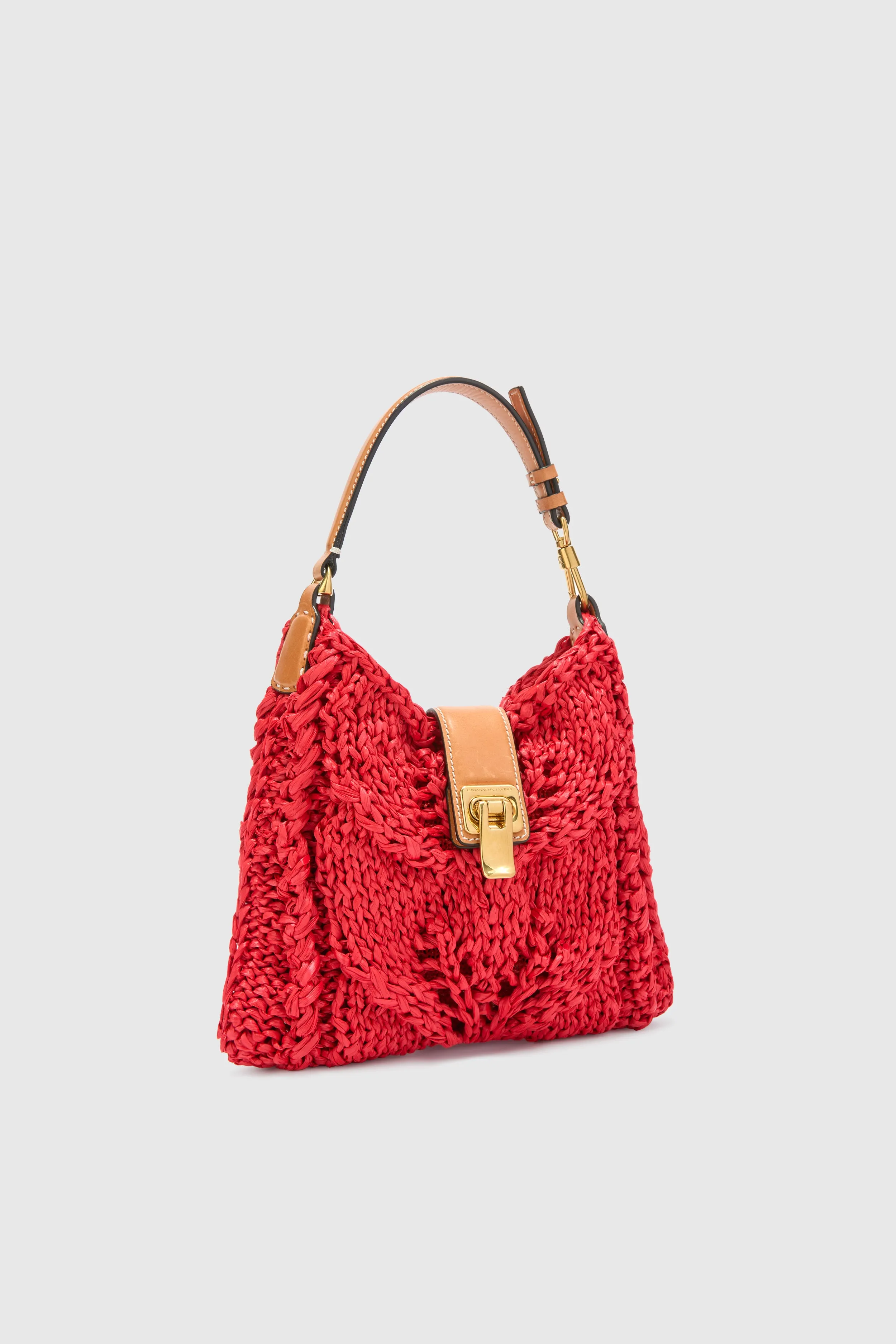 Mini hobo bag in red raffia sold by Ermanno Scervino product image thumbnail 3