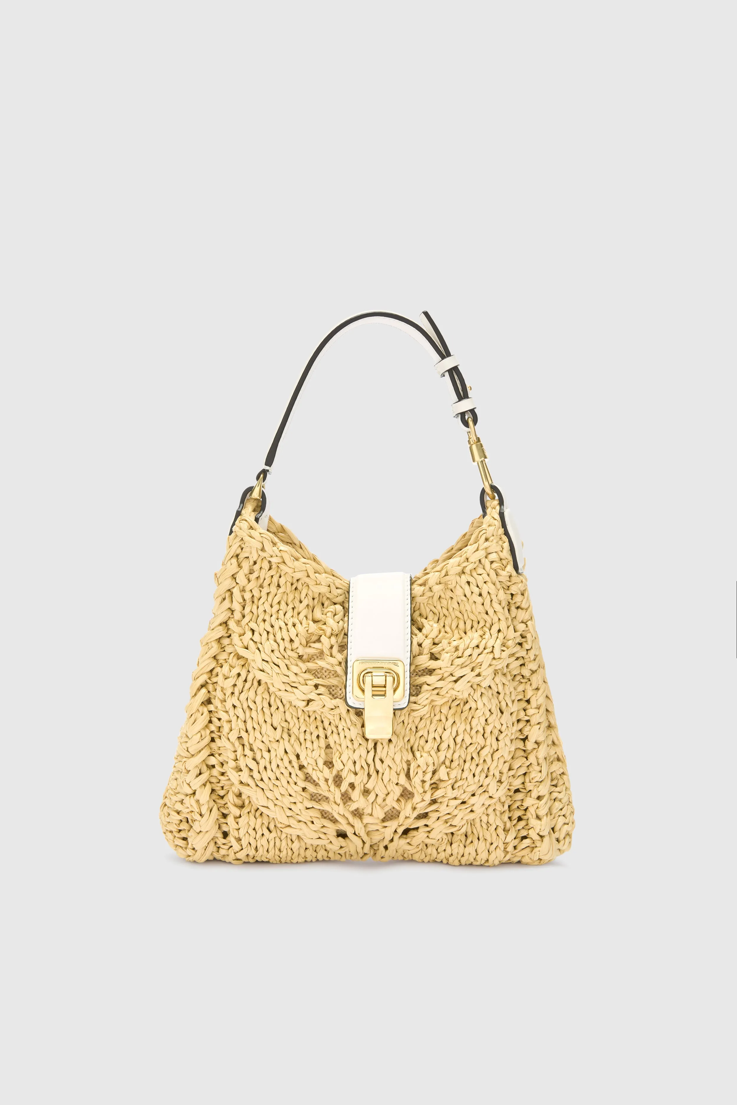 Mini hobo bag in natural raffia sold by Ermanno Scervino