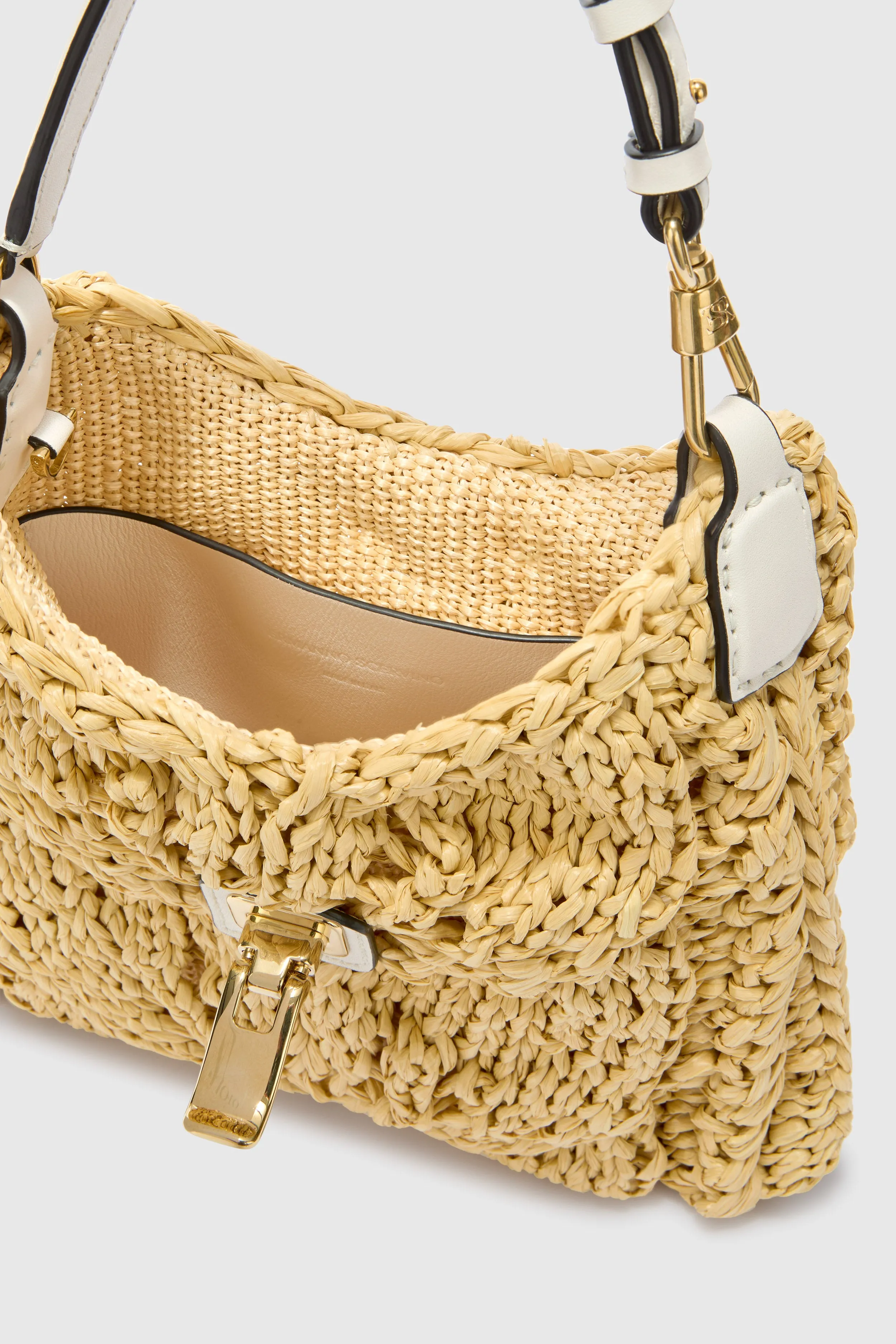 Mini hobo bag in natural raffia sold by Ermanno Scervino product image thumbnail 5