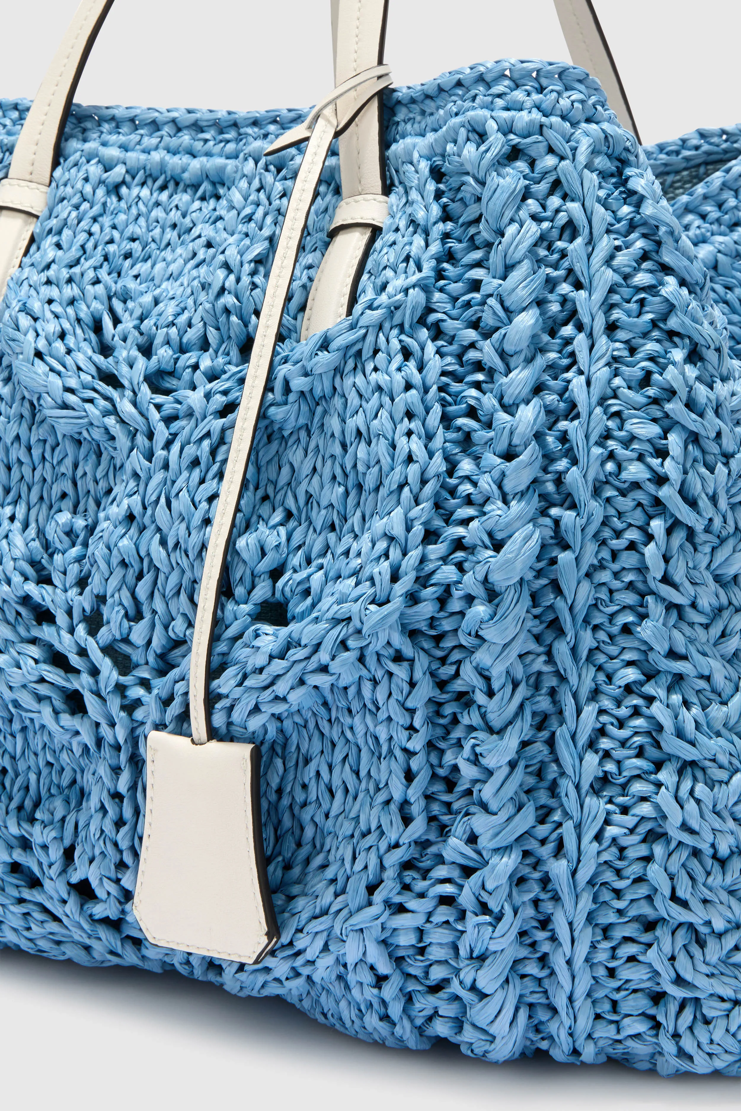 Powder blue raffia shopper sold by Ermanno Scervino product image thumbnail 4