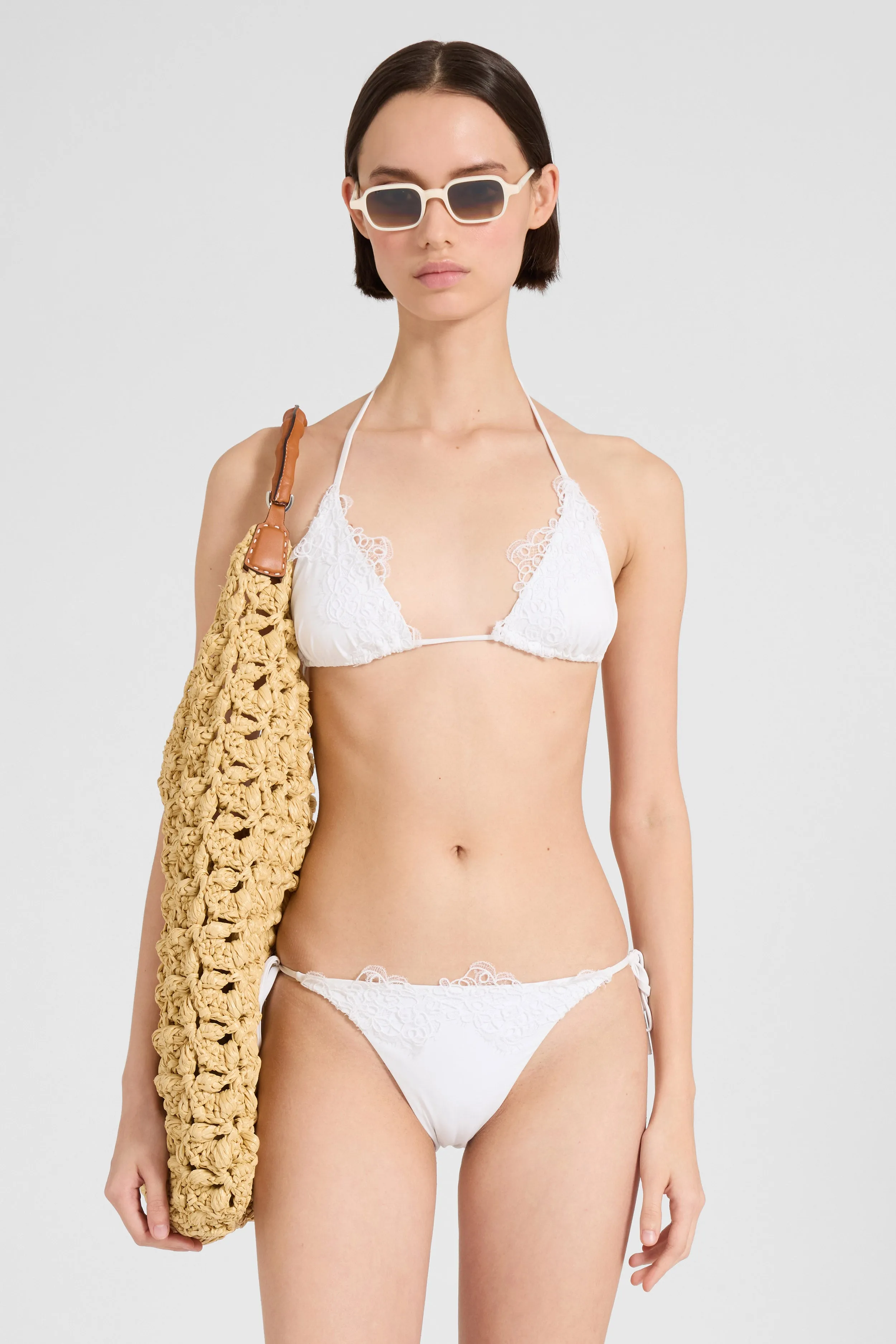 Triangle bikini with macramé lace sold by Ermanno Scervino product image thumbnail 2