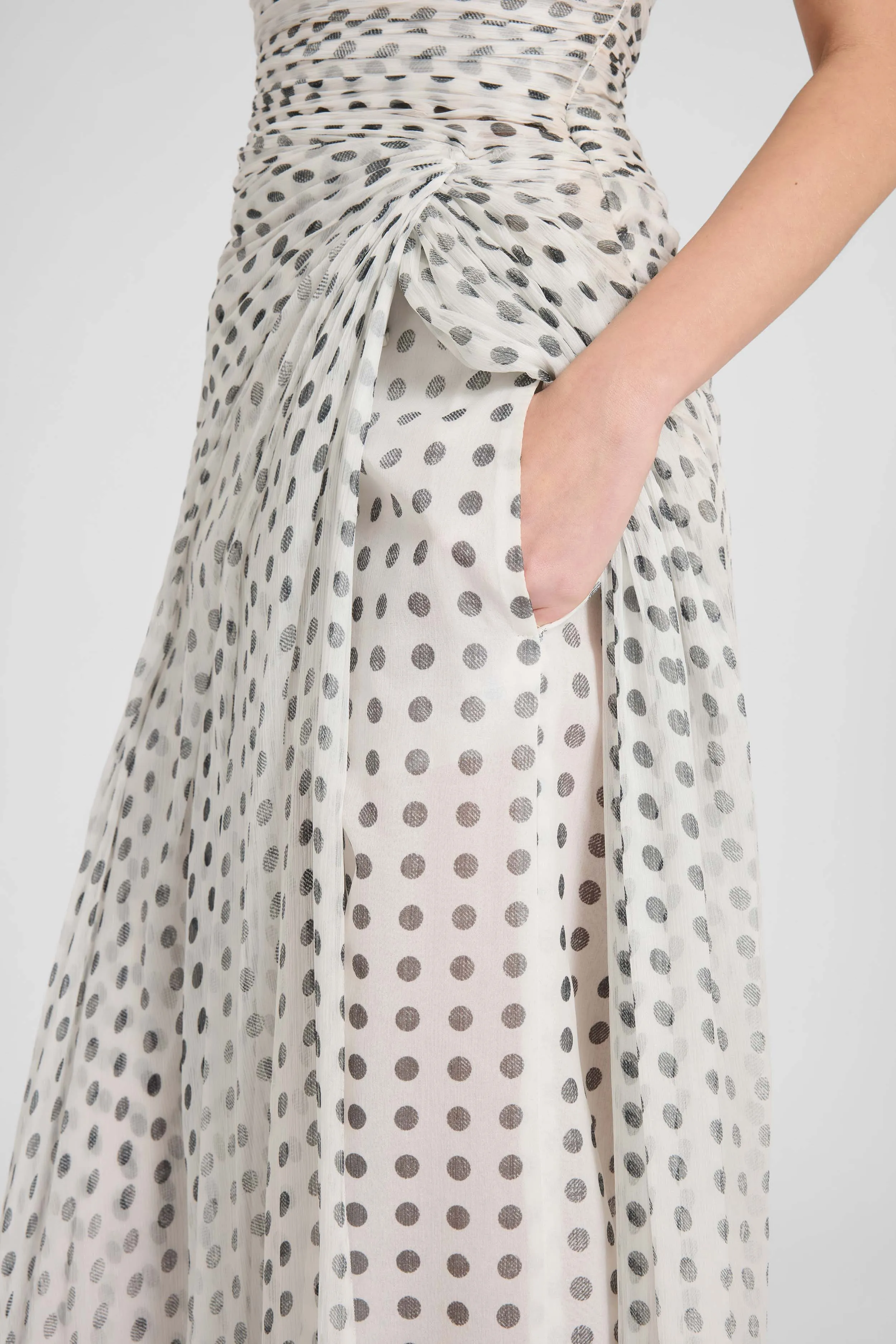 Long Draped Chiffon Silk Dress sold by Ermanno Scervino product image thumbnail 5