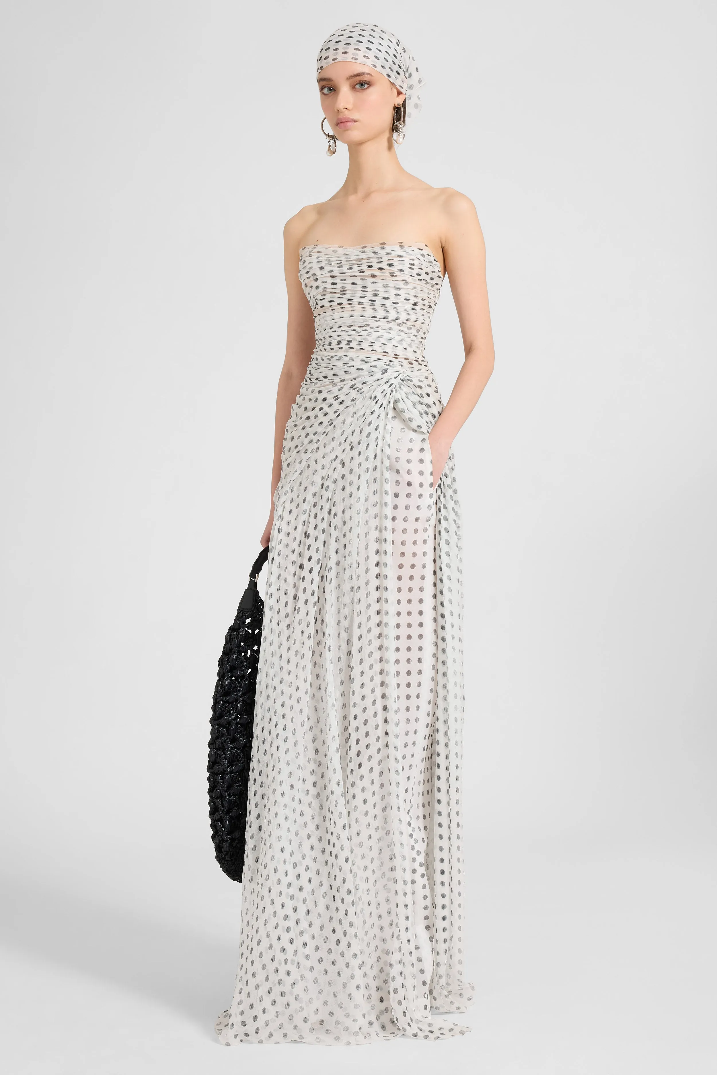 Long Draped Chiffon Silk Dress sold by Ermanno Scervino product image thumbnail 2