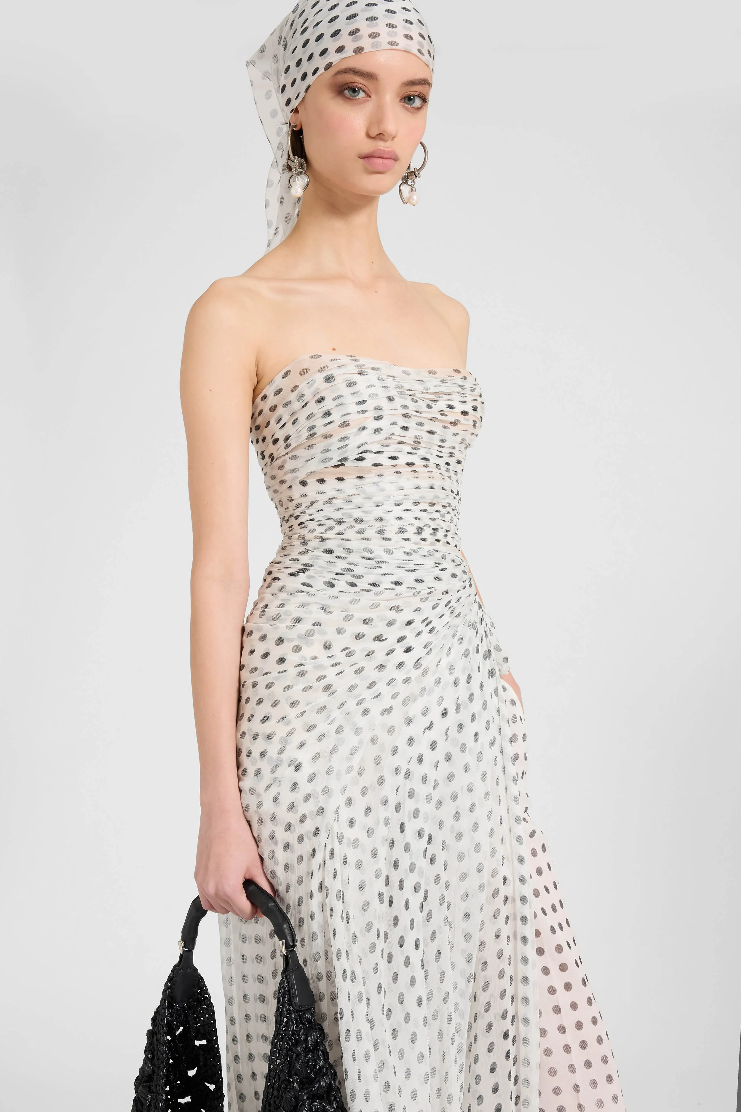 Long Draped Chiffon Silk Dress sold by Ermanno Scervino product image thumbnail 3