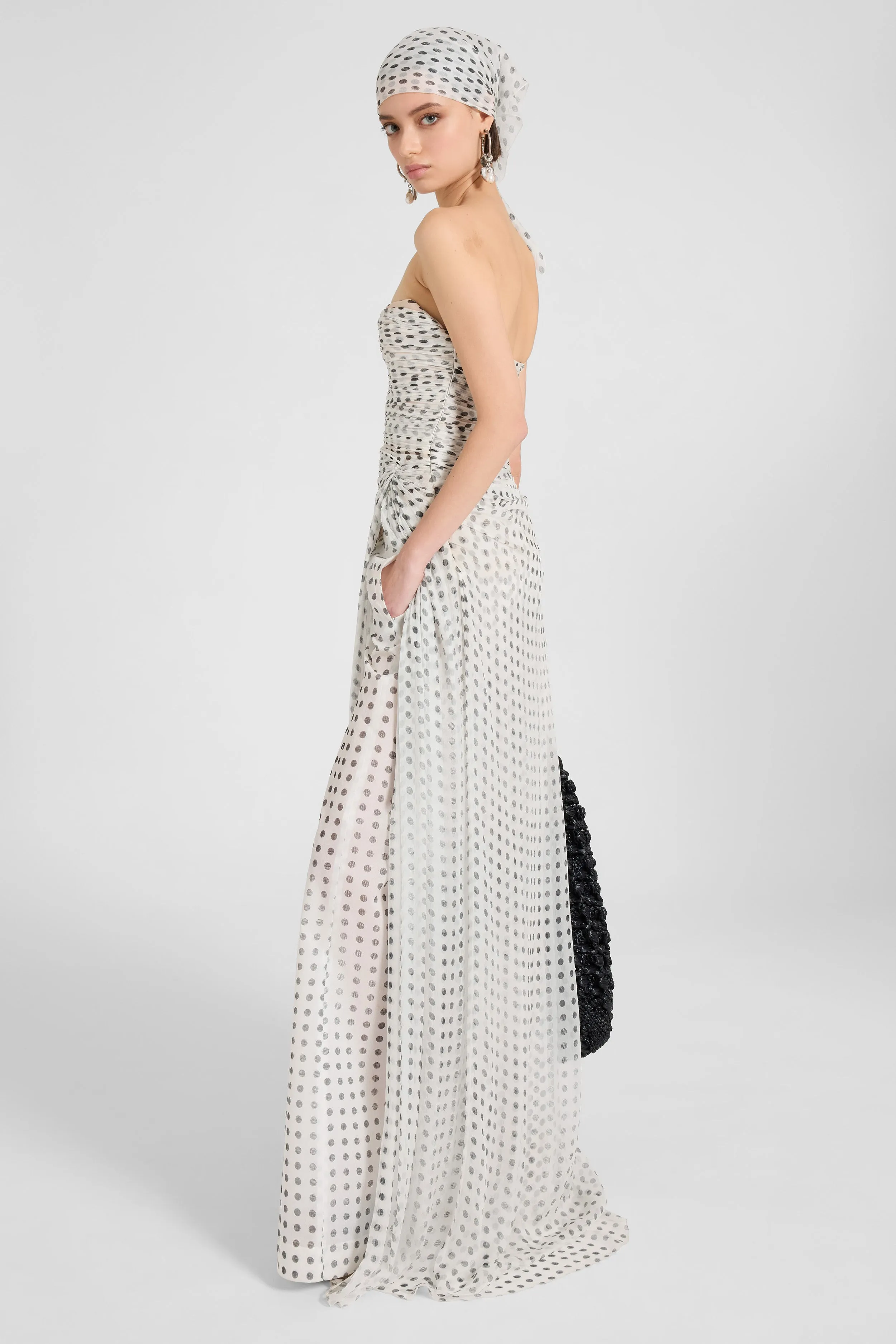 Long Draped Chiffon Silk Dress sold by Ermanno Scervino product image thumbnail 4