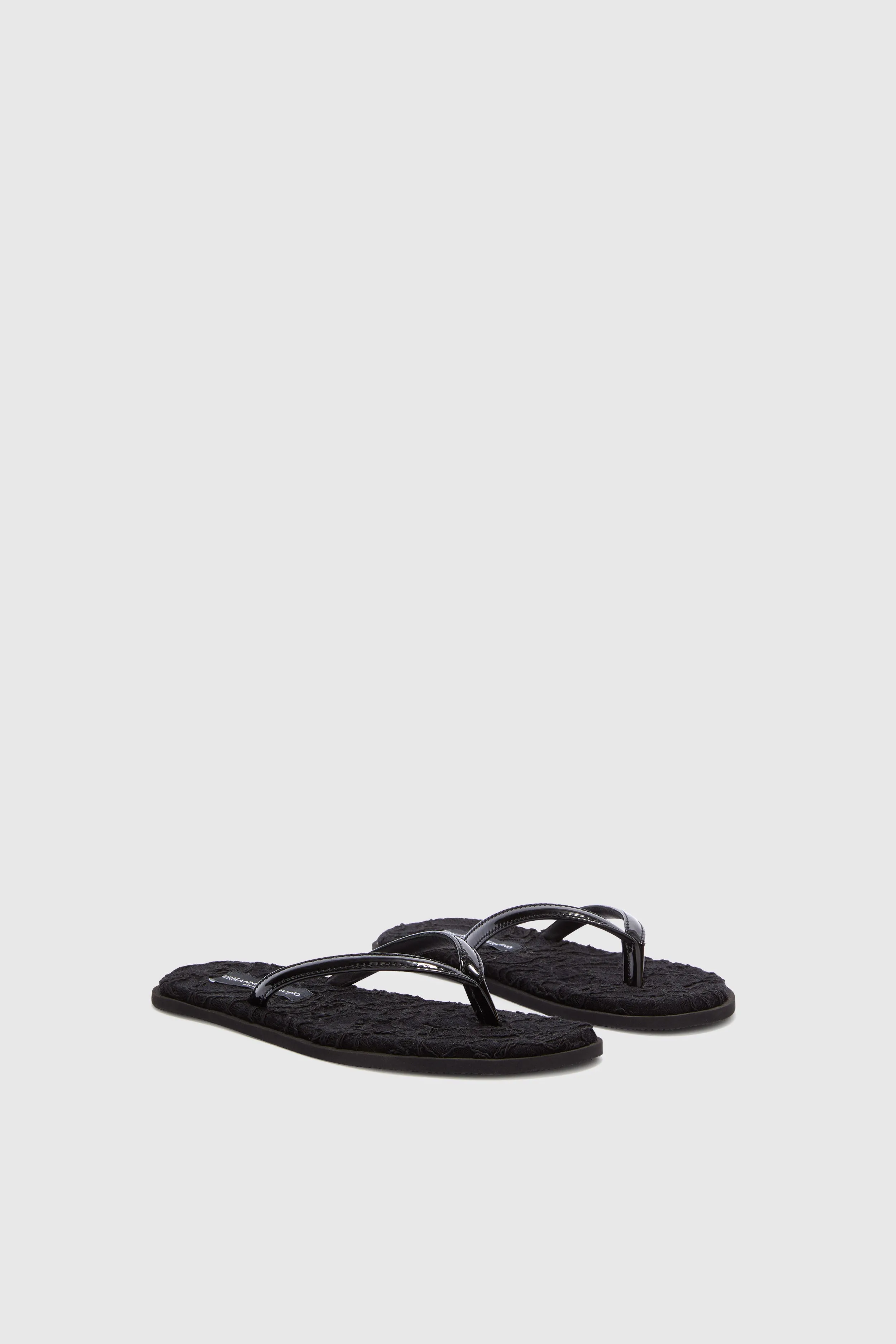 Black lace flip flop sold by Ermanno Scervino product image thumbnail 3