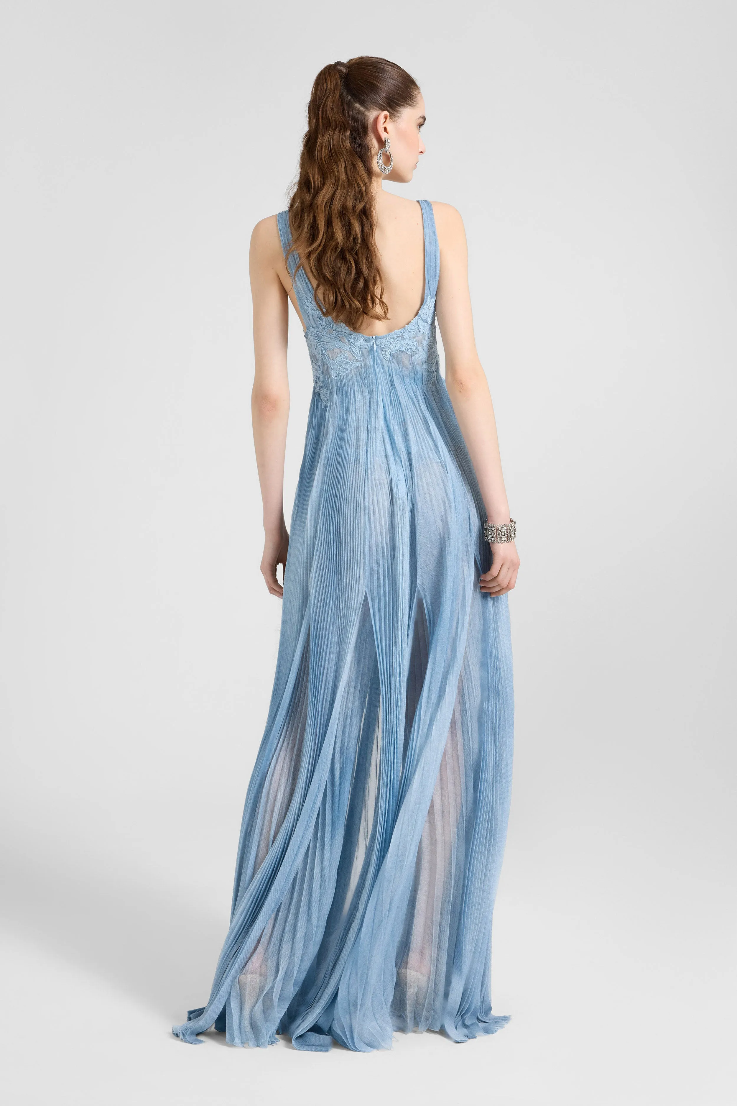 Long silk dress with rebrodè lace sold by Ermanno Scervino product image thumbnail 4