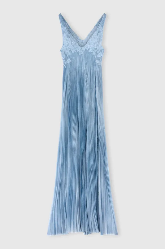 Long silk dress with rebrodè lace made by Ermanno Scervino