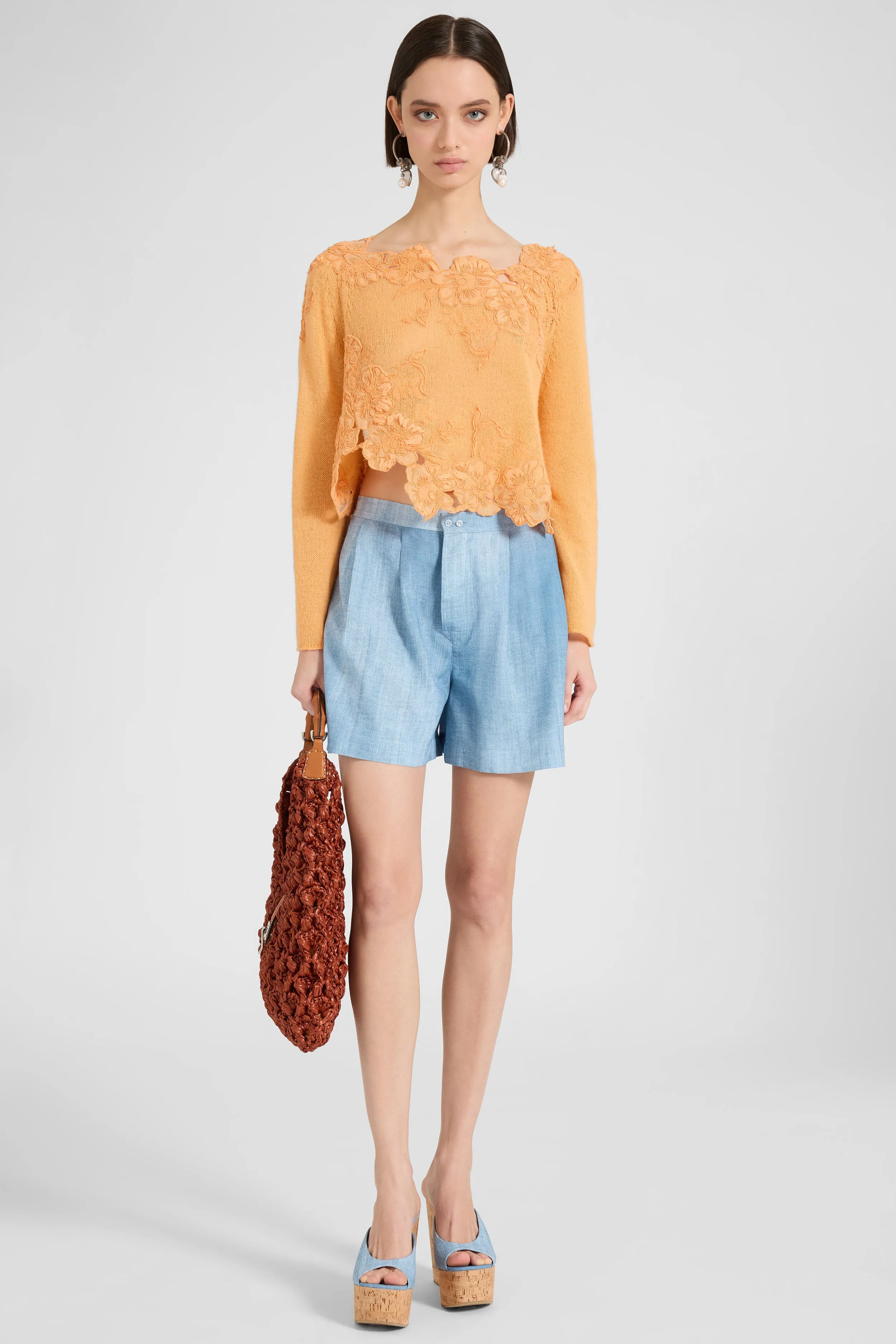 Cashmere sweater with hand-applied floral lace sold by Ermanno Scervino product image thumbnail 3