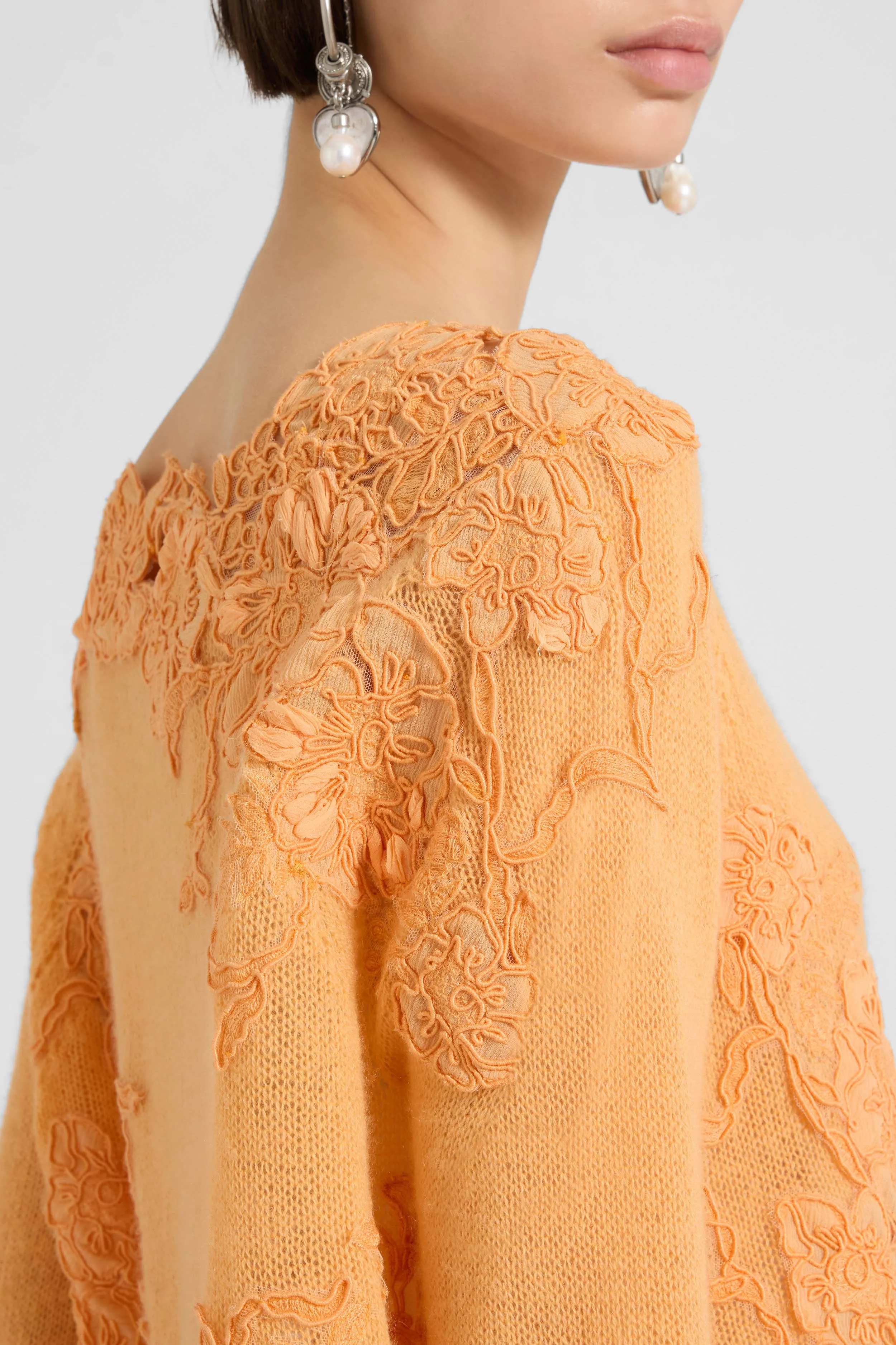 Cashmere sweater with hand-applied floral lace sold by Ermanno Scervino product image thumbnail 4
