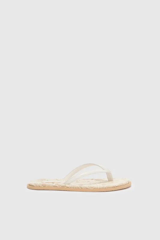 White lace flip flop made by Ermanno Scervino