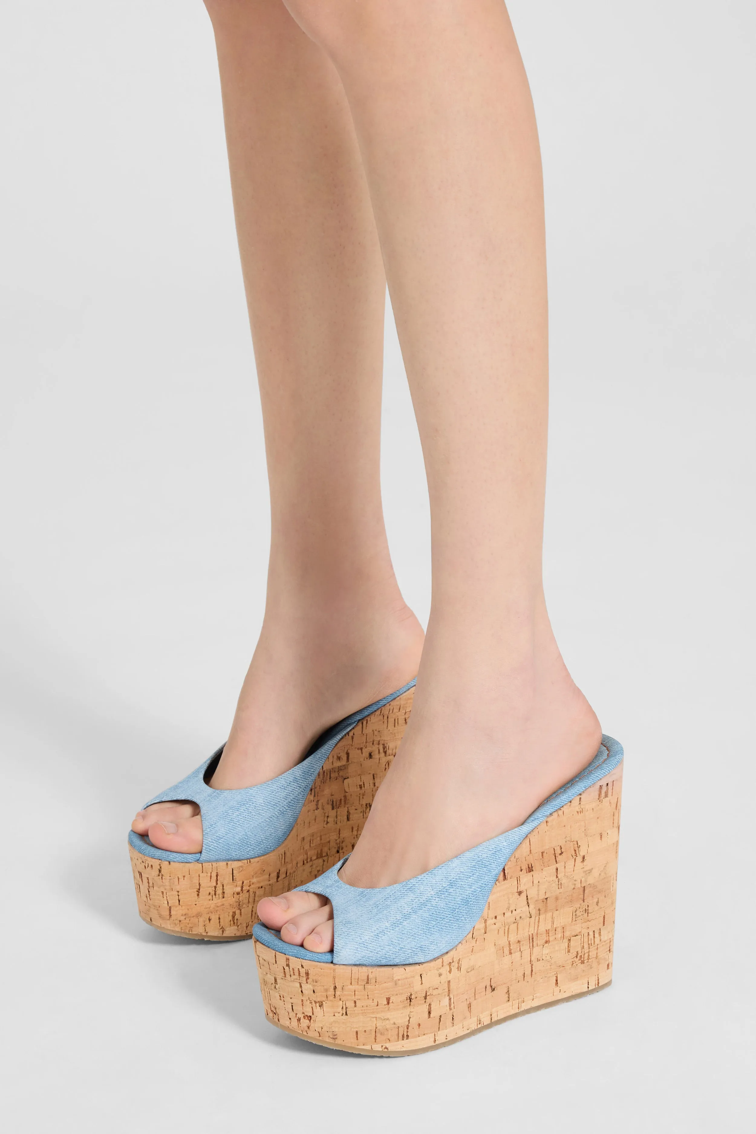 Jeans-print marocain wedge open toe sandal sold by Ermanno Scervino product image thumbnail 2