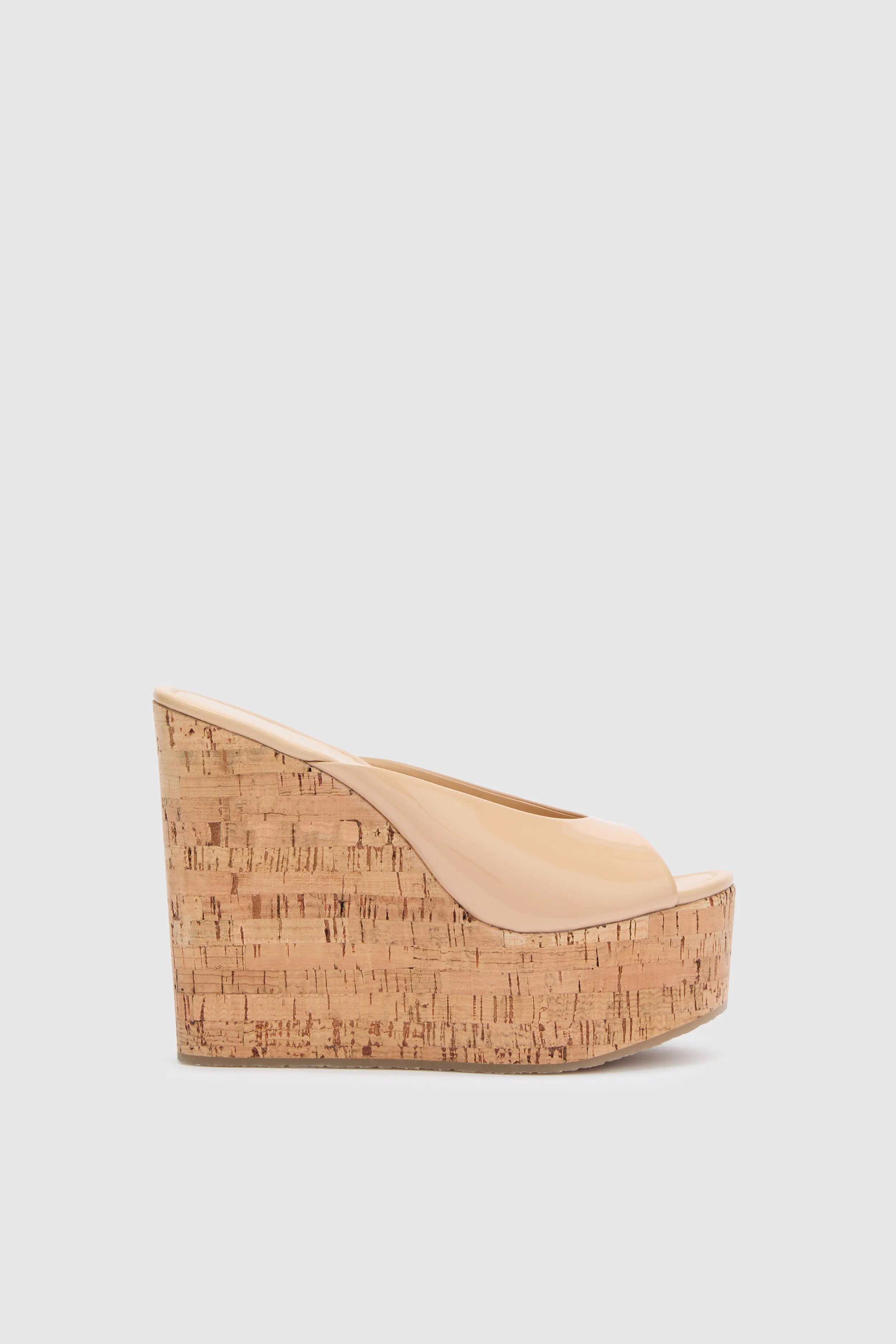Nude smooth nappa wedge open toe sandal sold by Ermanno Scervino