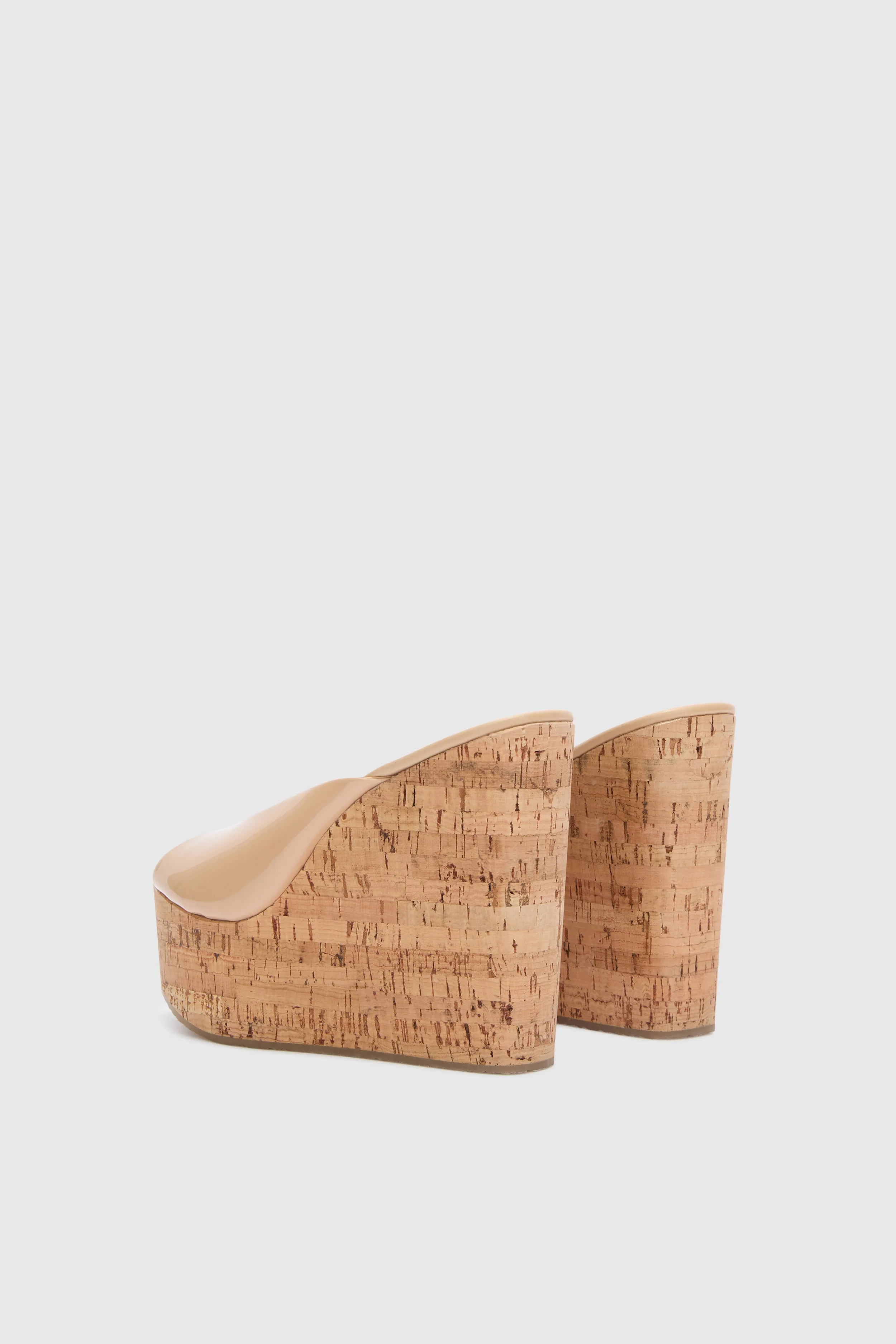 Nude smooth nappa wedge open toe sandal sold by Ermanno Scervino product image thumbnail 3
