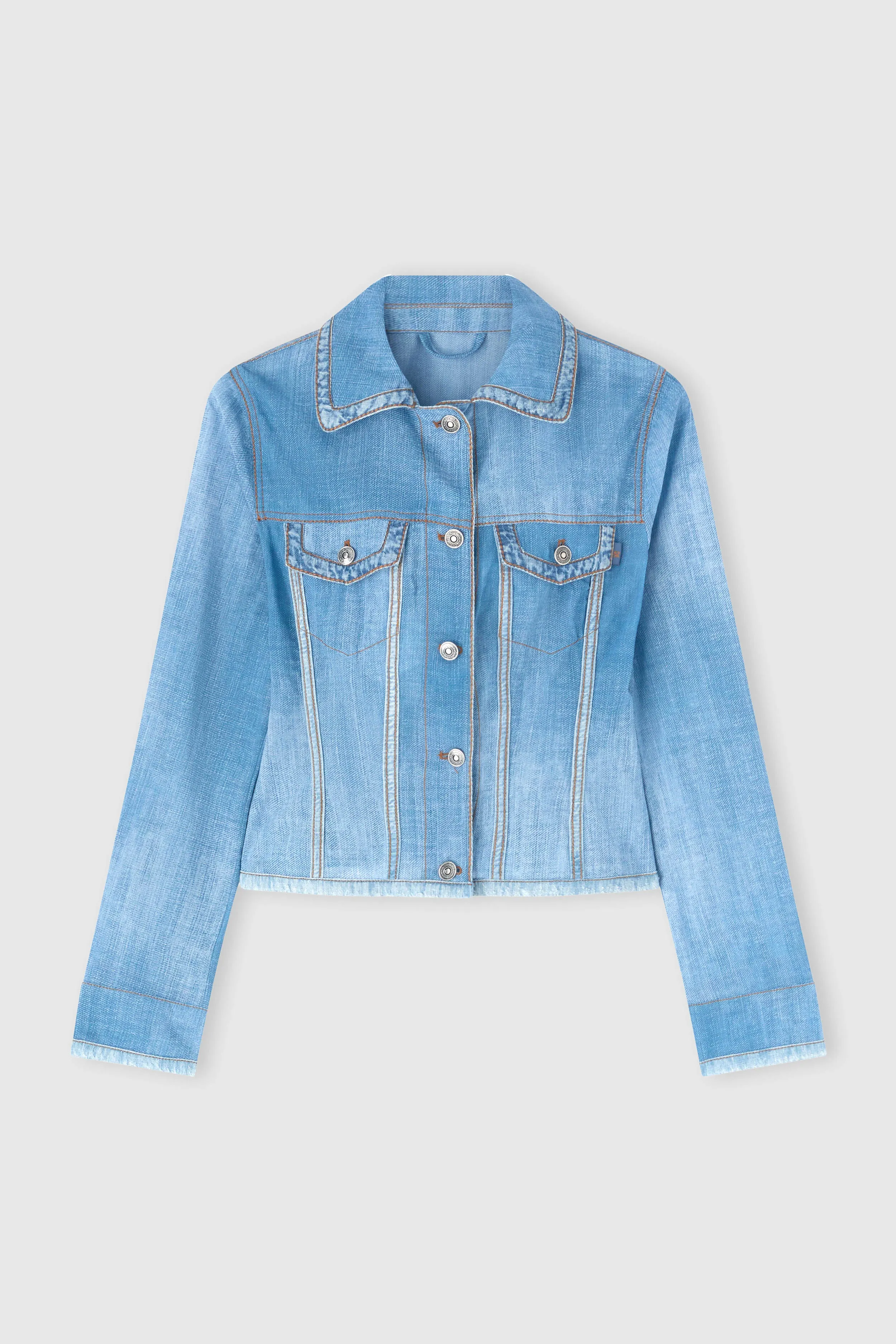 Georgette silk jacket with denim effect sold by Ermanno Scervino