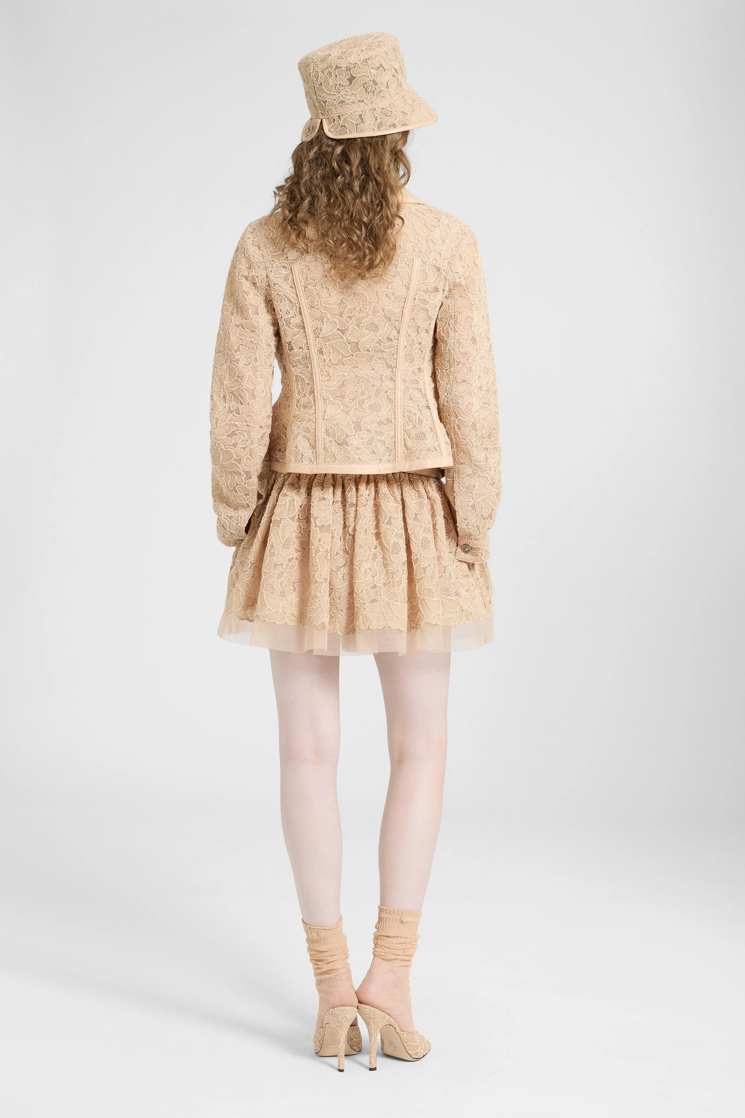 Bustier jacket in rebrodé lace with nappa trim sold by Ermanno Scervino product image thumbnail 4
