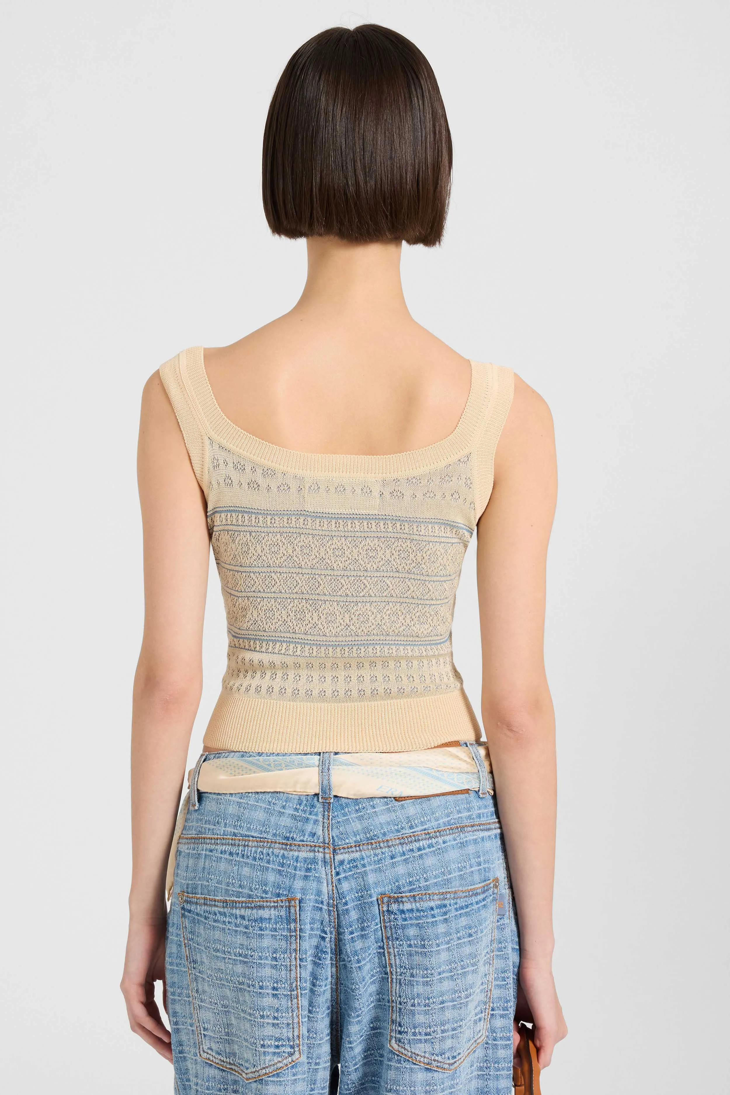 Bandana jacquard top in silk, cotton, and viscose sold by Ermanno Scervino product image thumbnail 4