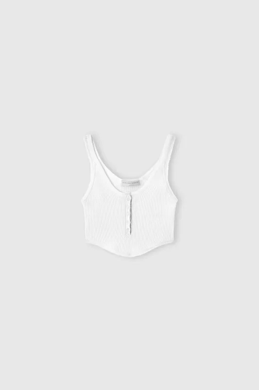 Ribbed viscose-blend tank top with central buttons made by Ermanno Scervino