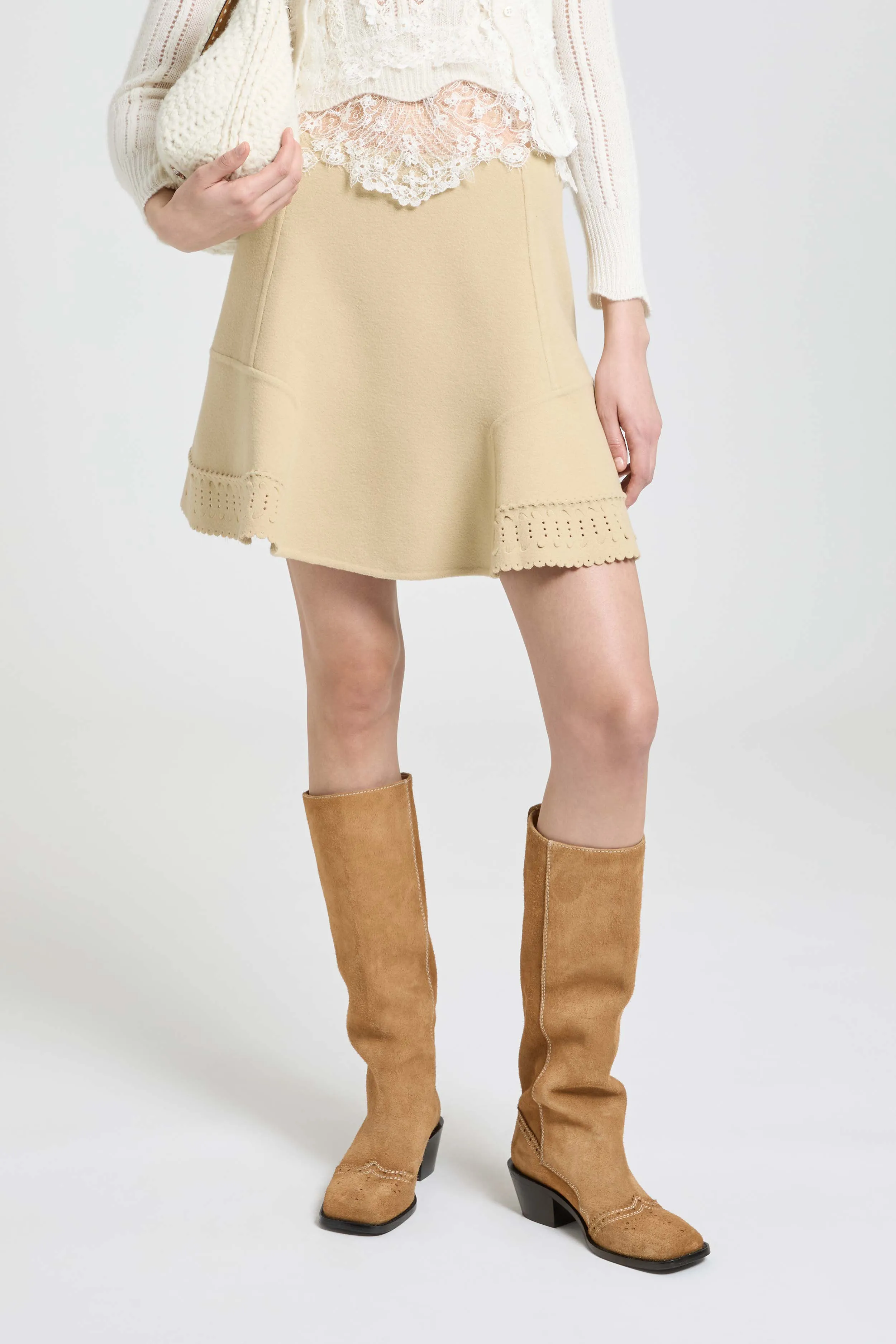 Mini skirt in double-faced virgin wool cloth sold by Ermanno Scervino product image thumbnail 3