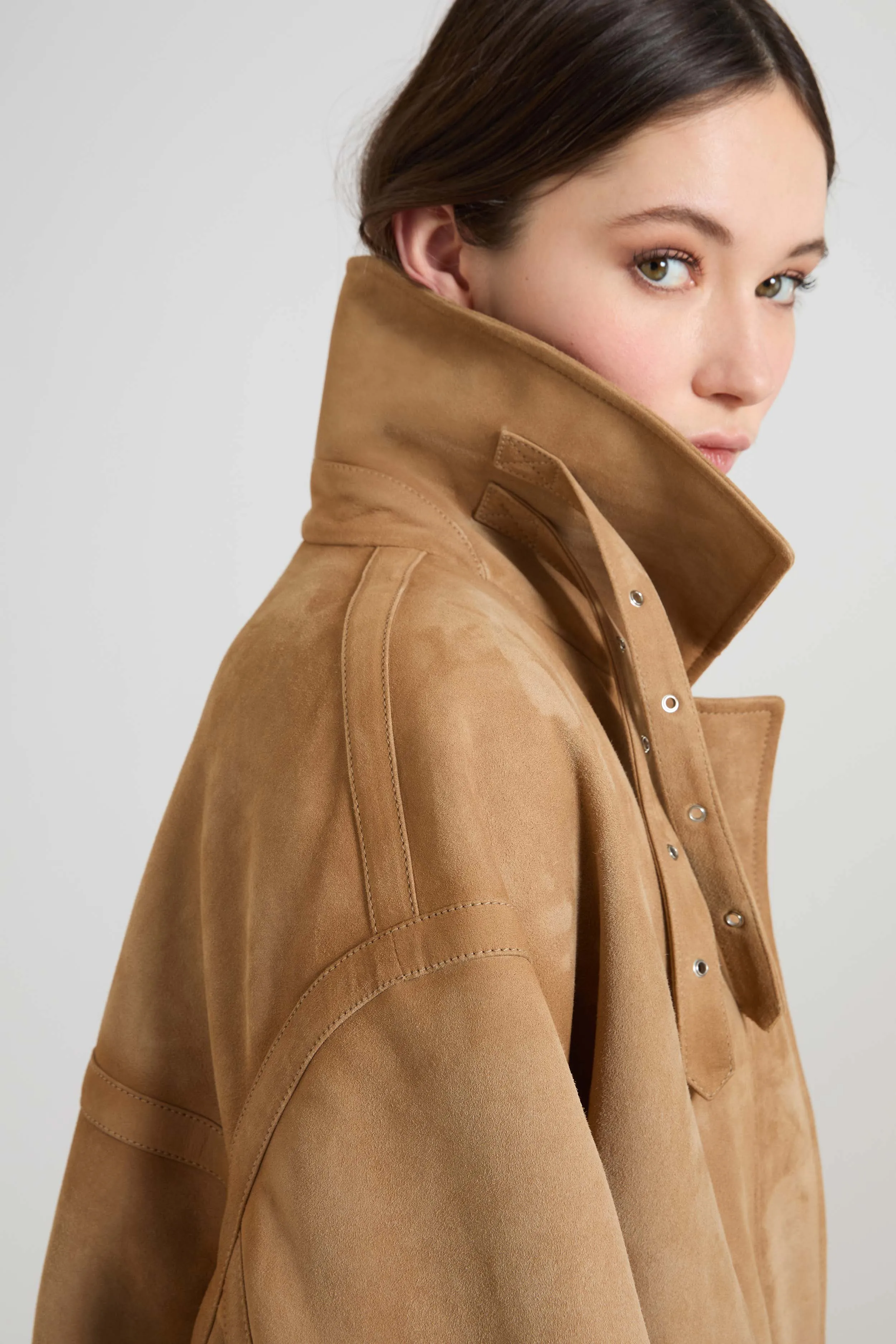 Suede bomber aviator jacket with heritage detailing sold by Ermanno Scervino product image thumbnail 5