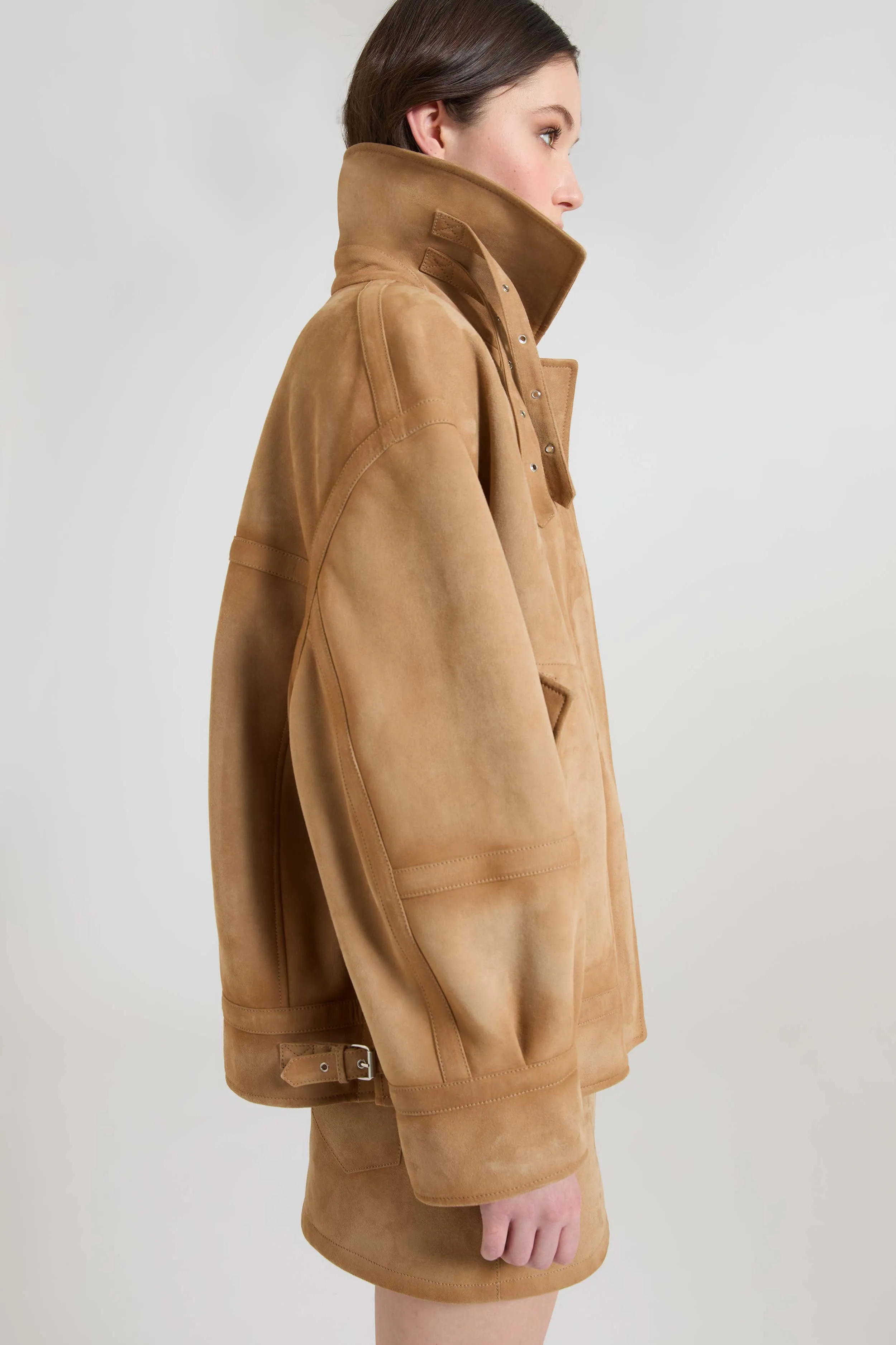 Suede bomber aviator jacket with heritage detailing sold by Ermanno Scervino product image thumbnail 4