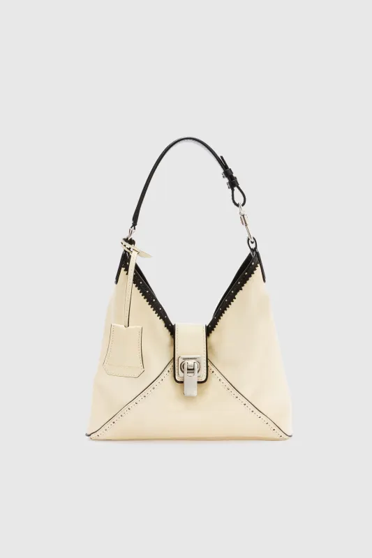 Clio – Mini Hobo Bag in Bicolour Vintage Sheepskin Leather made by Ermanno Scervino