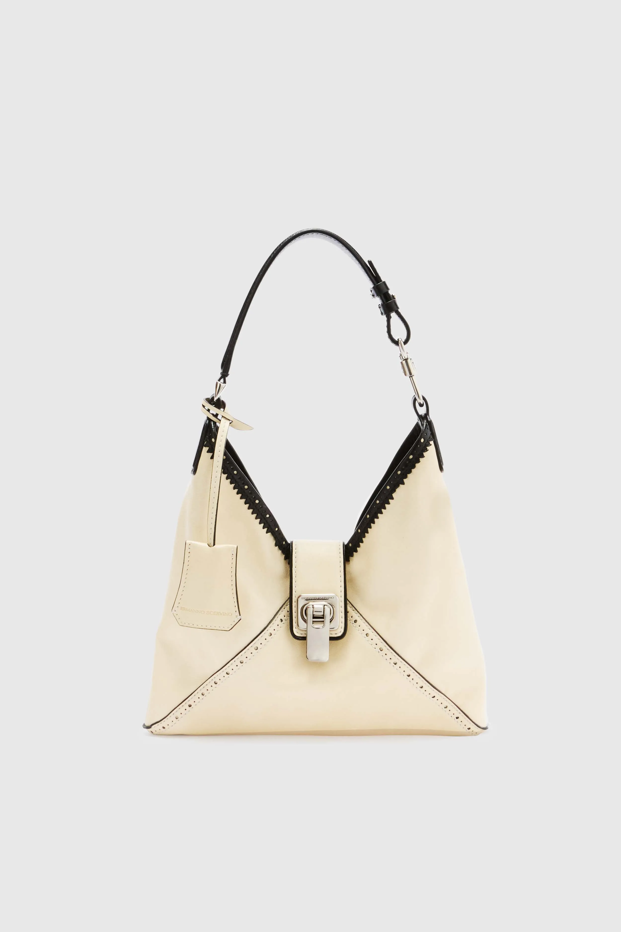 Clio – Mini Hobo Bag in Bicolour Vintage Sheepskin Leather sold by Ermanno Scervino