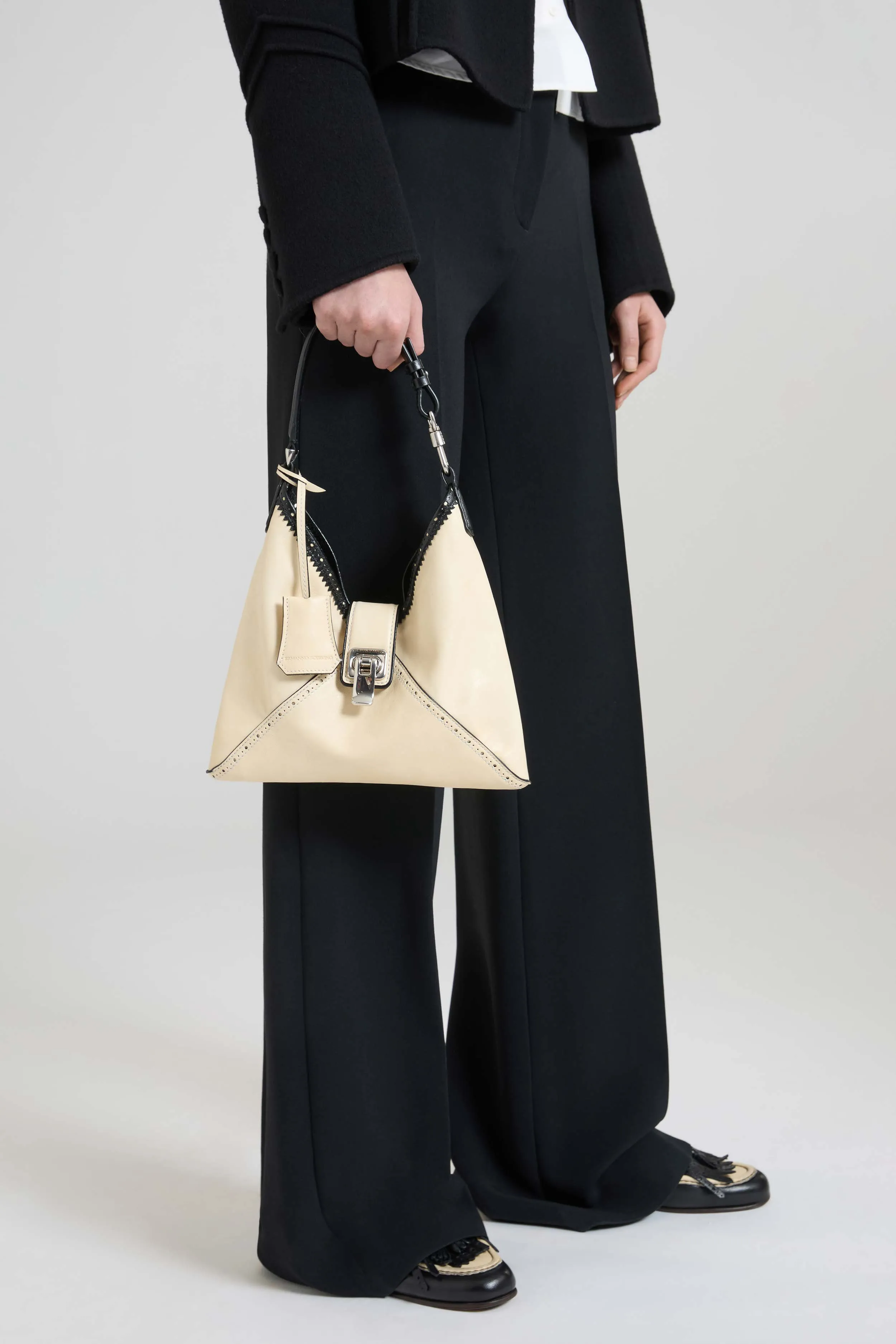 Clio – Mini Hobo Bag in Bicolour Vintage Sheepskin Leather sold by Ermanno Scervino product image thumbnail 2