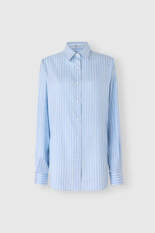 Silk shirt with a masculine striped allure made by Ermanno Scervino
