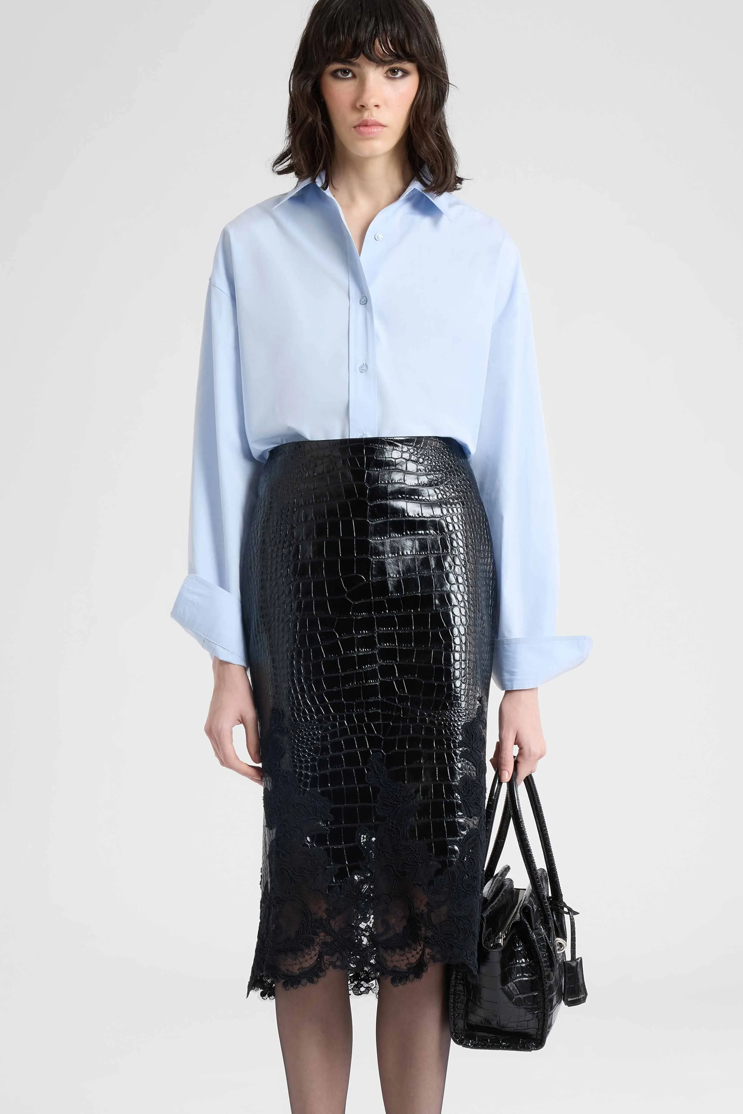 Cotton poplin shirt with a masculine sartorial allure sold by Ermanno Scervino product image thumbnail 5