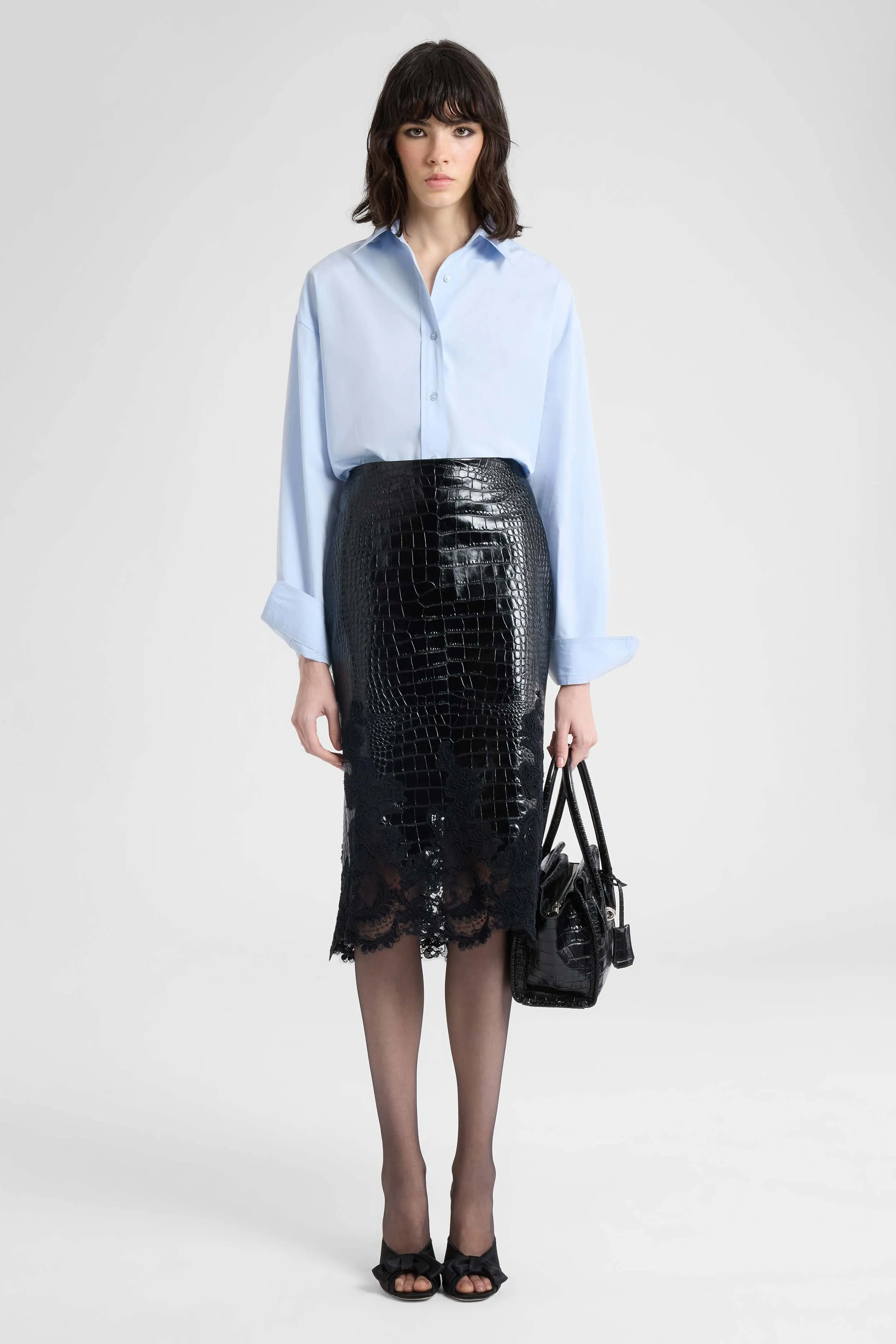 Cotton poplin shirt with a masculine sartorial allure sold by Ermanno Scervino product image thumbnail 2