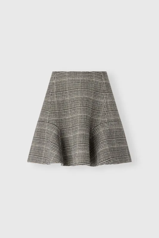 Prince of Wales Check Double Wool Mini Skirt made by Ermanno Scervino
