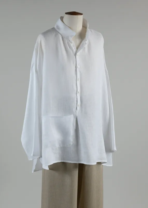 sloped shldr wide a-line pleated col smock - long sold by eskandar