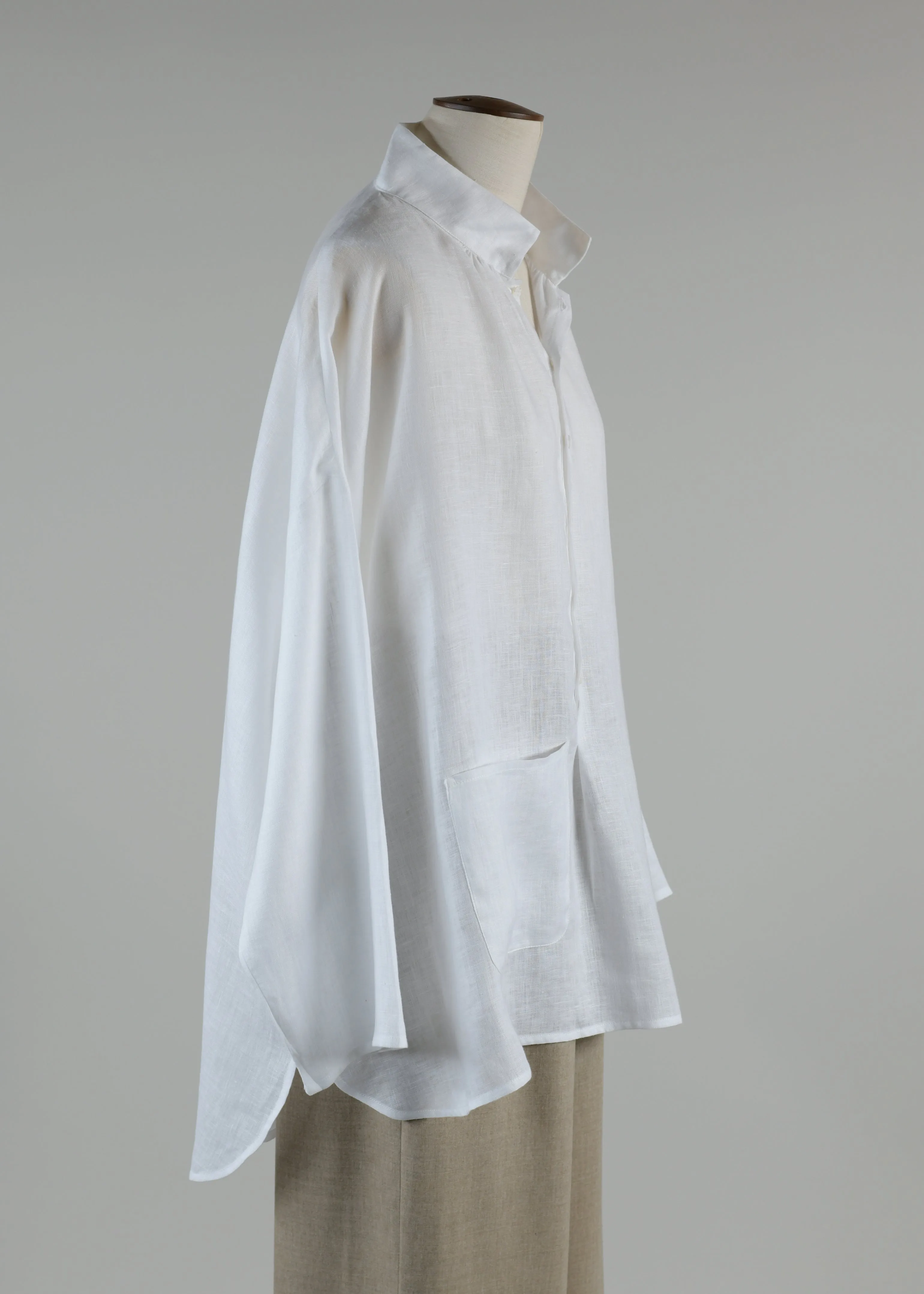 sloped shldr wide a-line pleated col smock - long sold by eskandar product image thumbnail 2