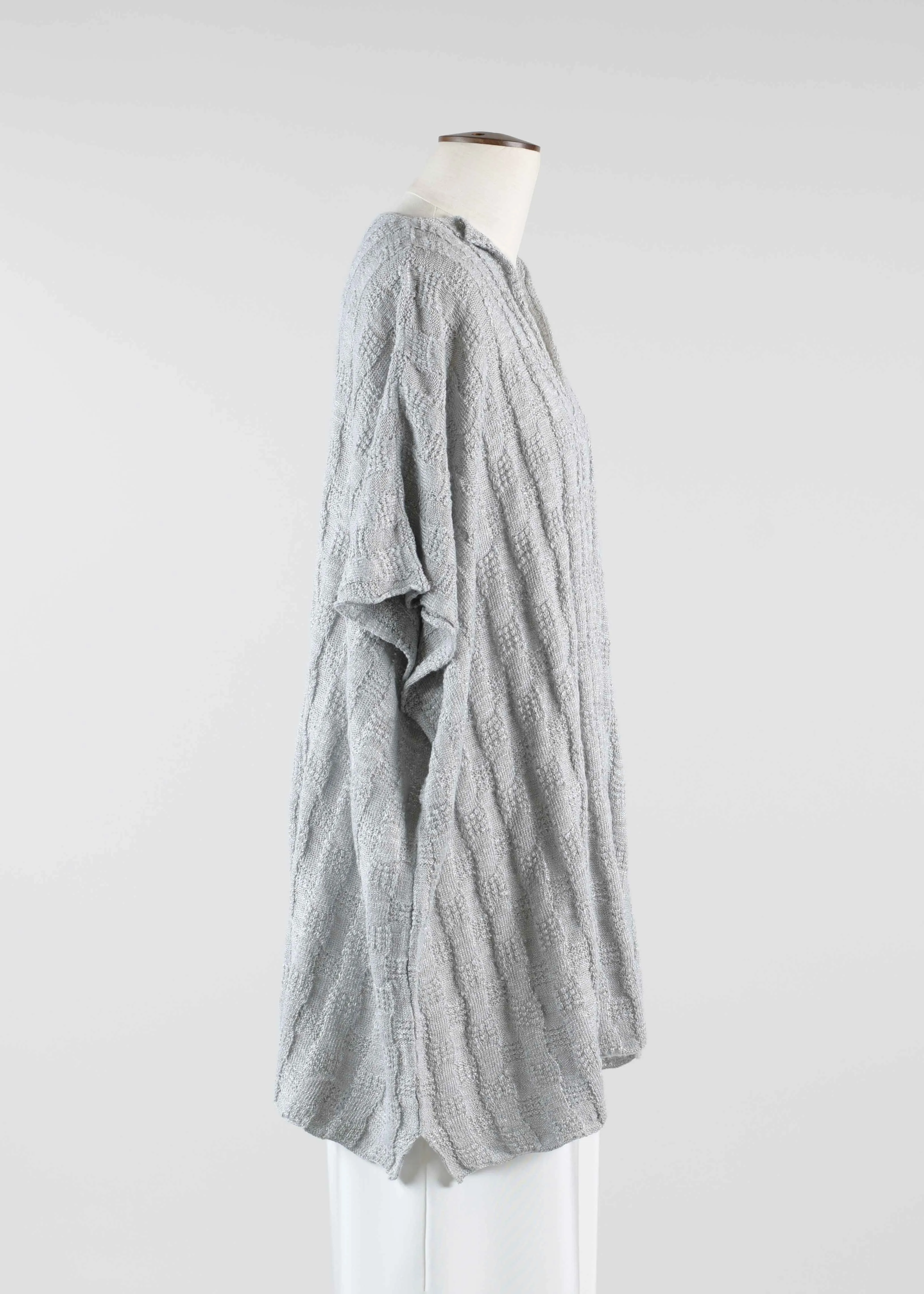 linen mix slit neck knit kaftan - mid plus sold by eskandar product image thumbnail 3