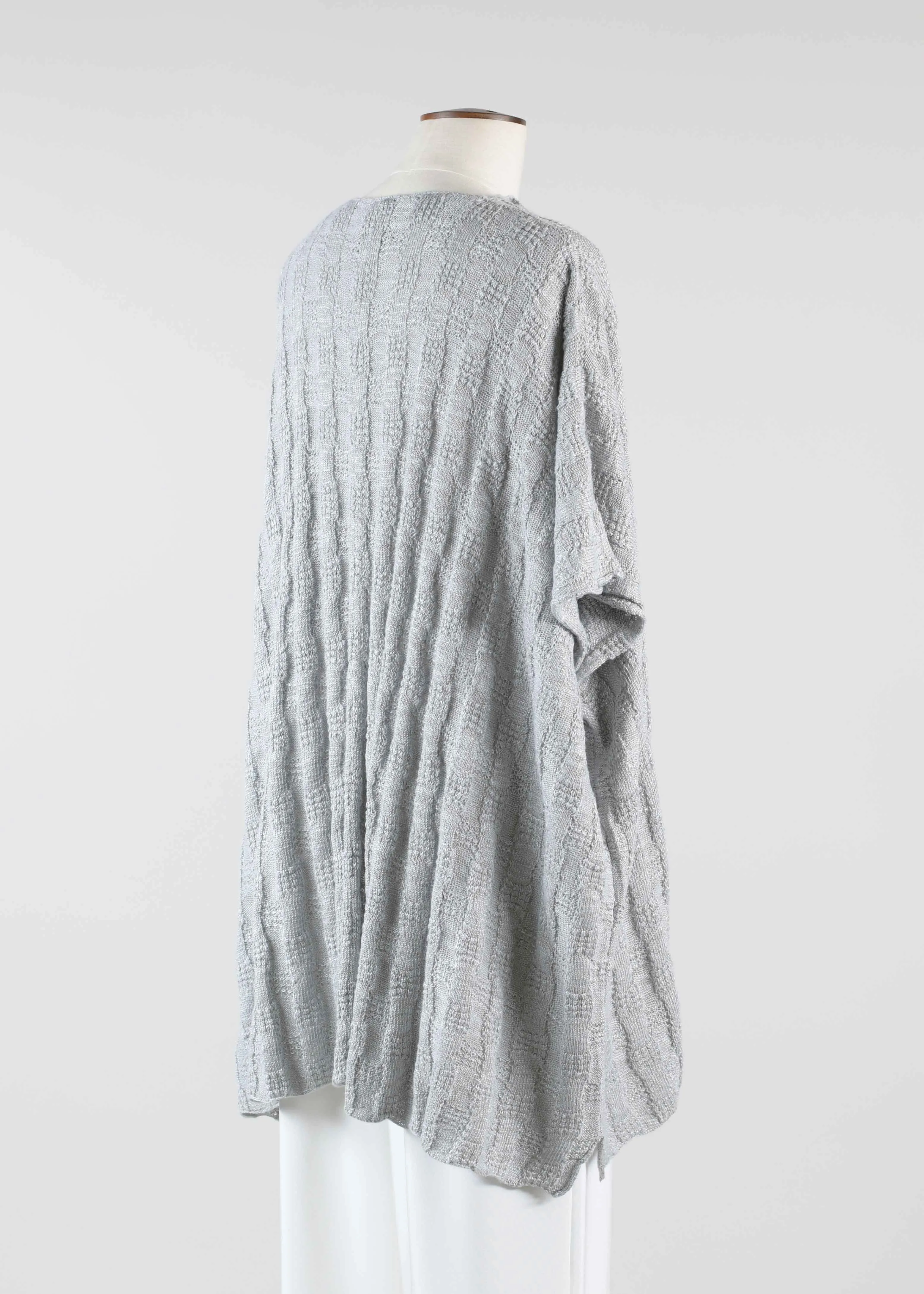 linen mix slit neck knit kaftan - mid plus sold by eskandar product image thumbnail 4