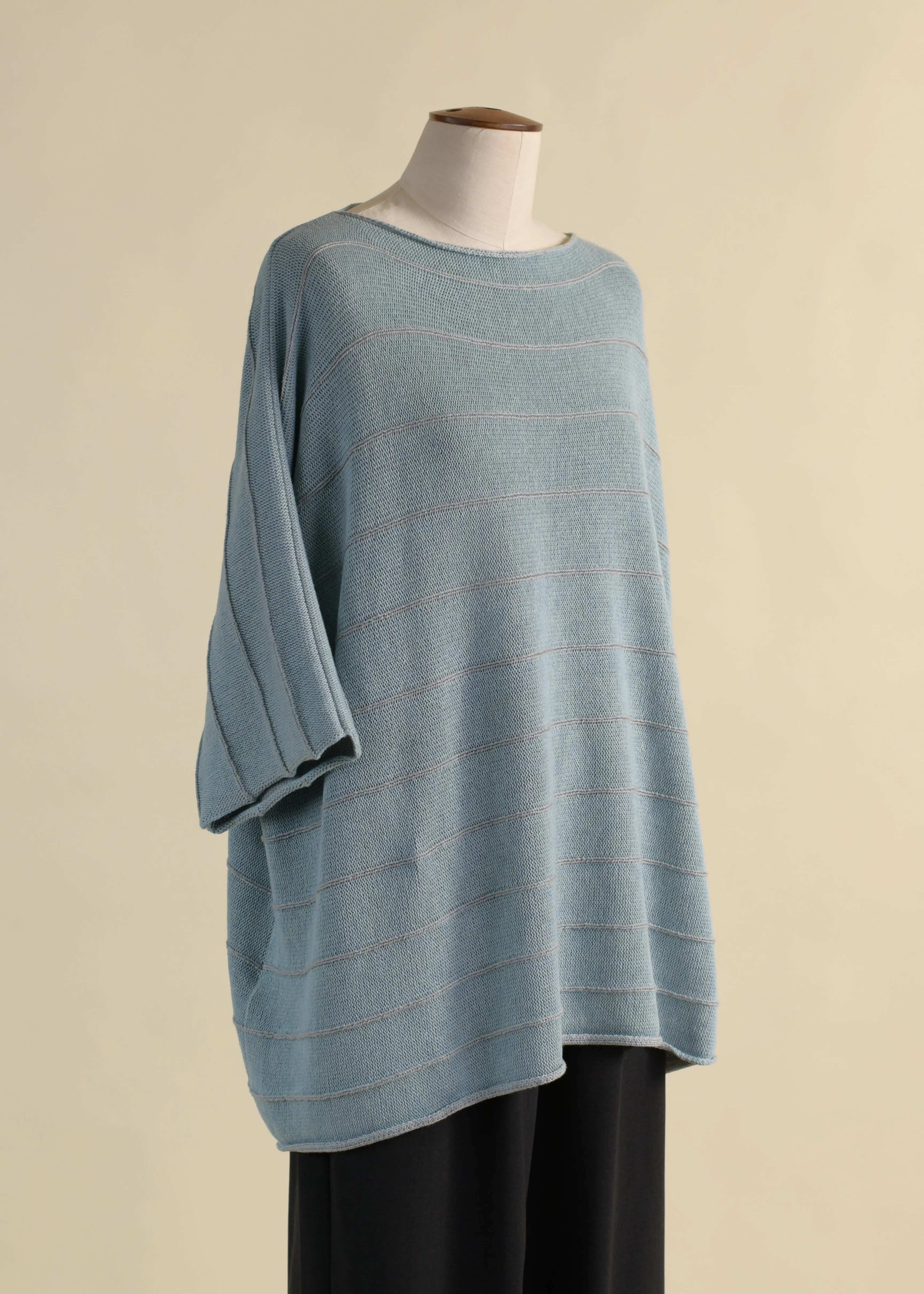 cotton short sleeve square knit top - mid plus sold by eskandar