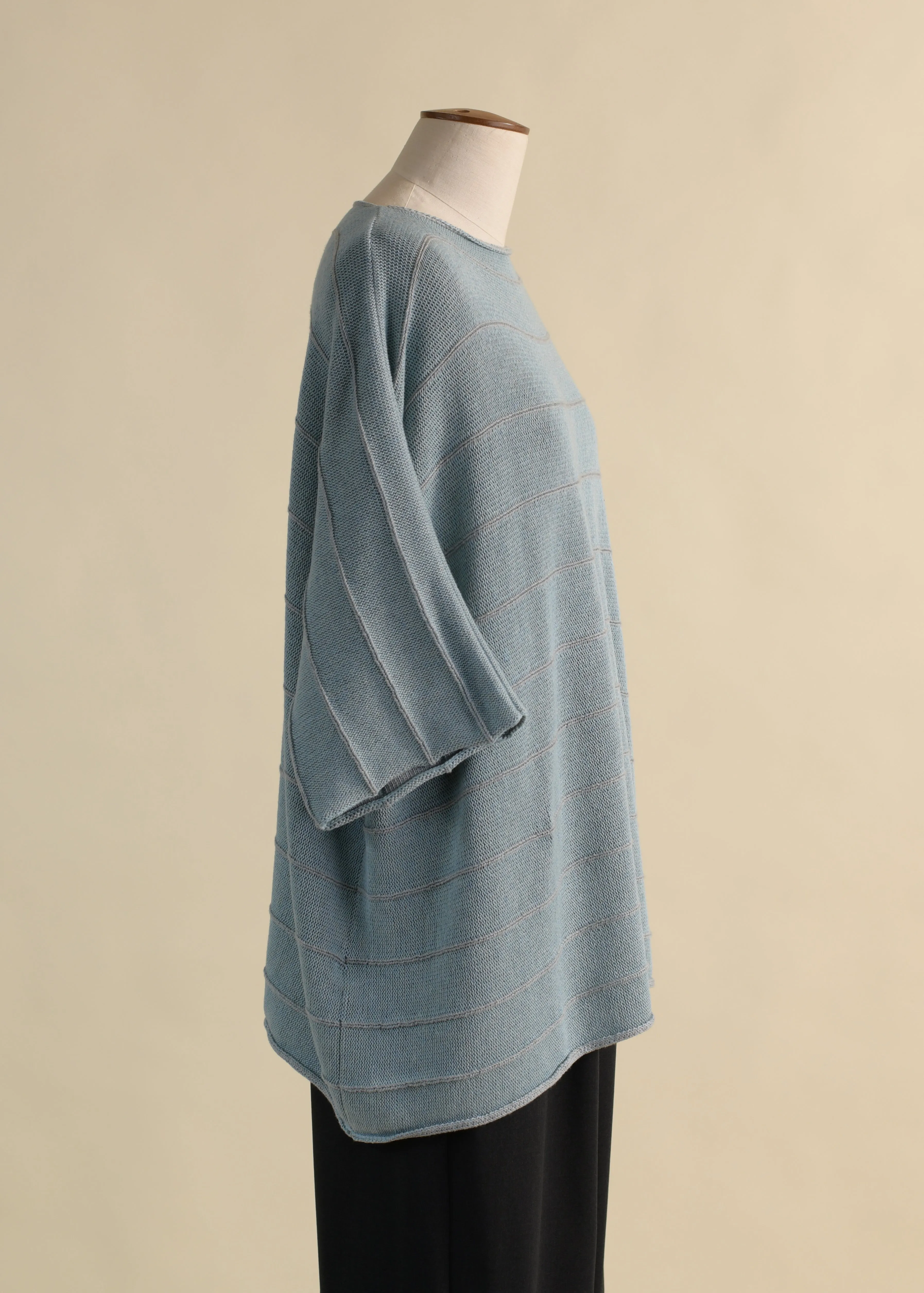 cotton short sleeve square knit top - mid plus sold by eskandar product image thumbnail 2