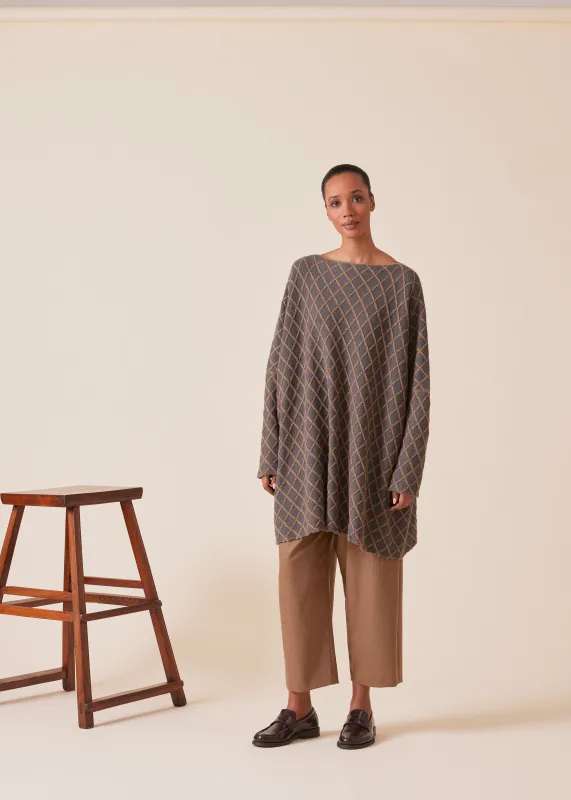 cashmere square slim sleeve sweater - long plus sold by eskandar