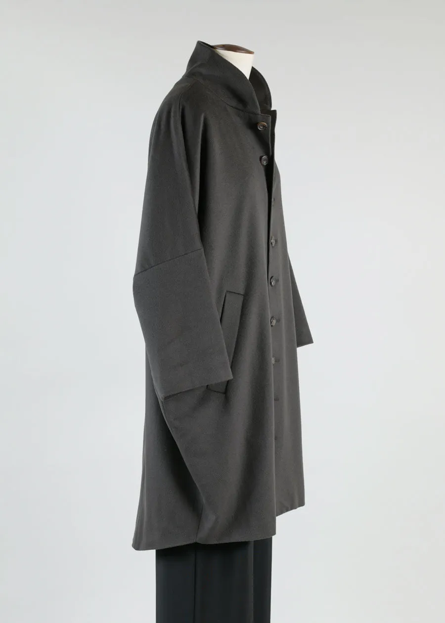 sloped shoulder chinese collar coat - very long sold by eskandar product image thumbnail 2