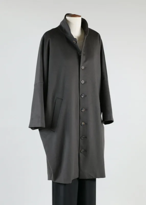 sloped shoulder chinese collar coat - very long sold by eskandar