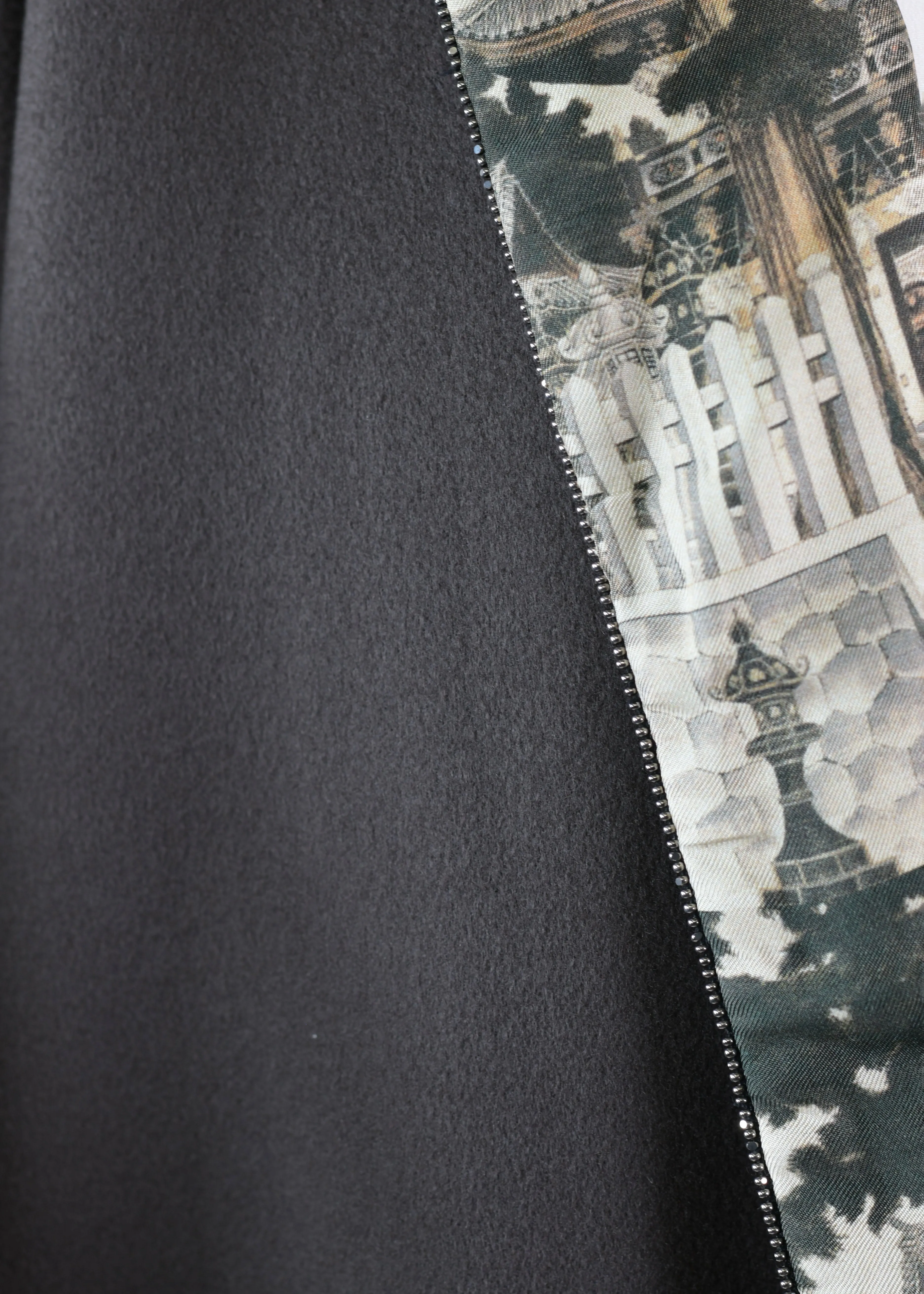 cashmere slope shoulder round neck jacket- long (scout) sold by eskandar product image thumbnail 3