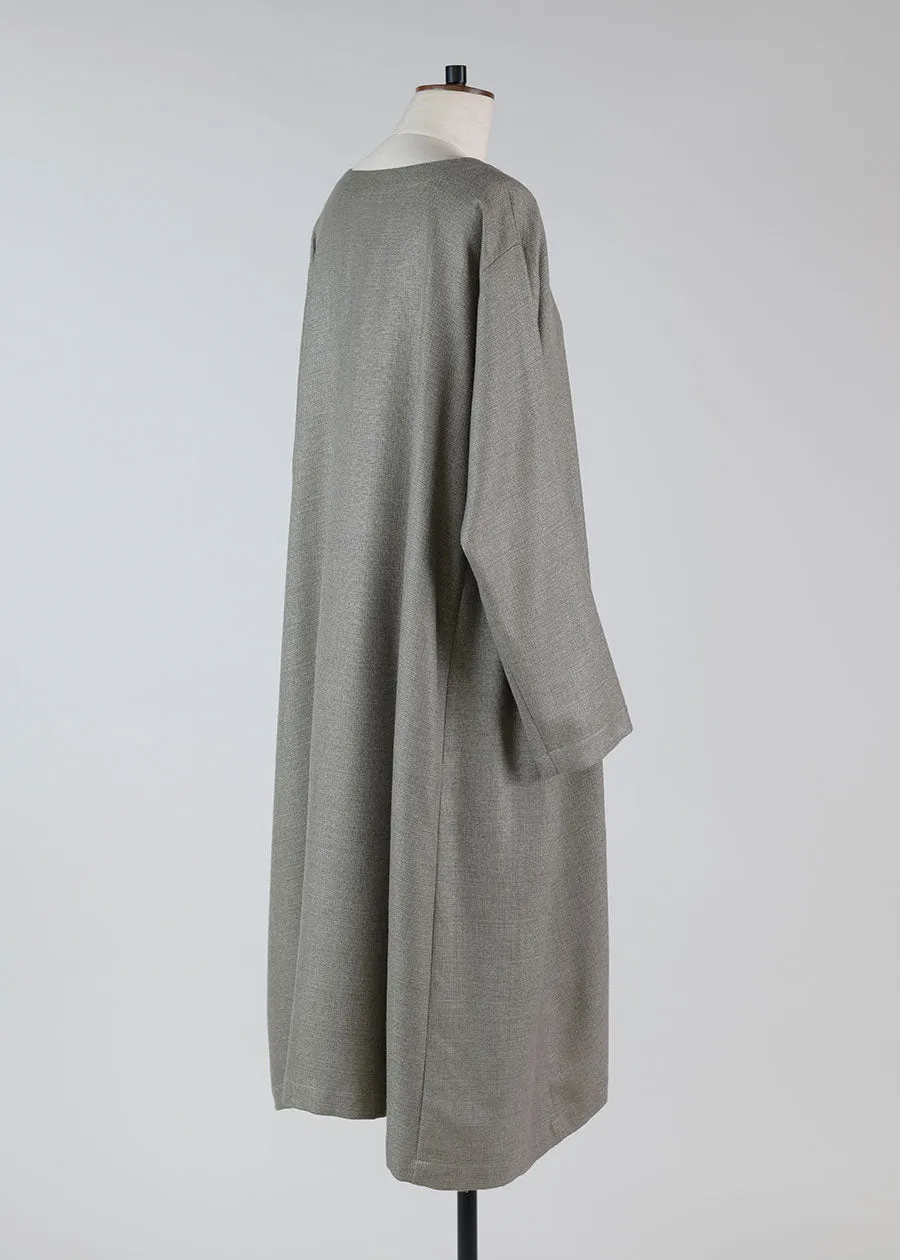 cashmere side pleated round neck dress - 3/4 length sold by eskandar product image thumbnail 3